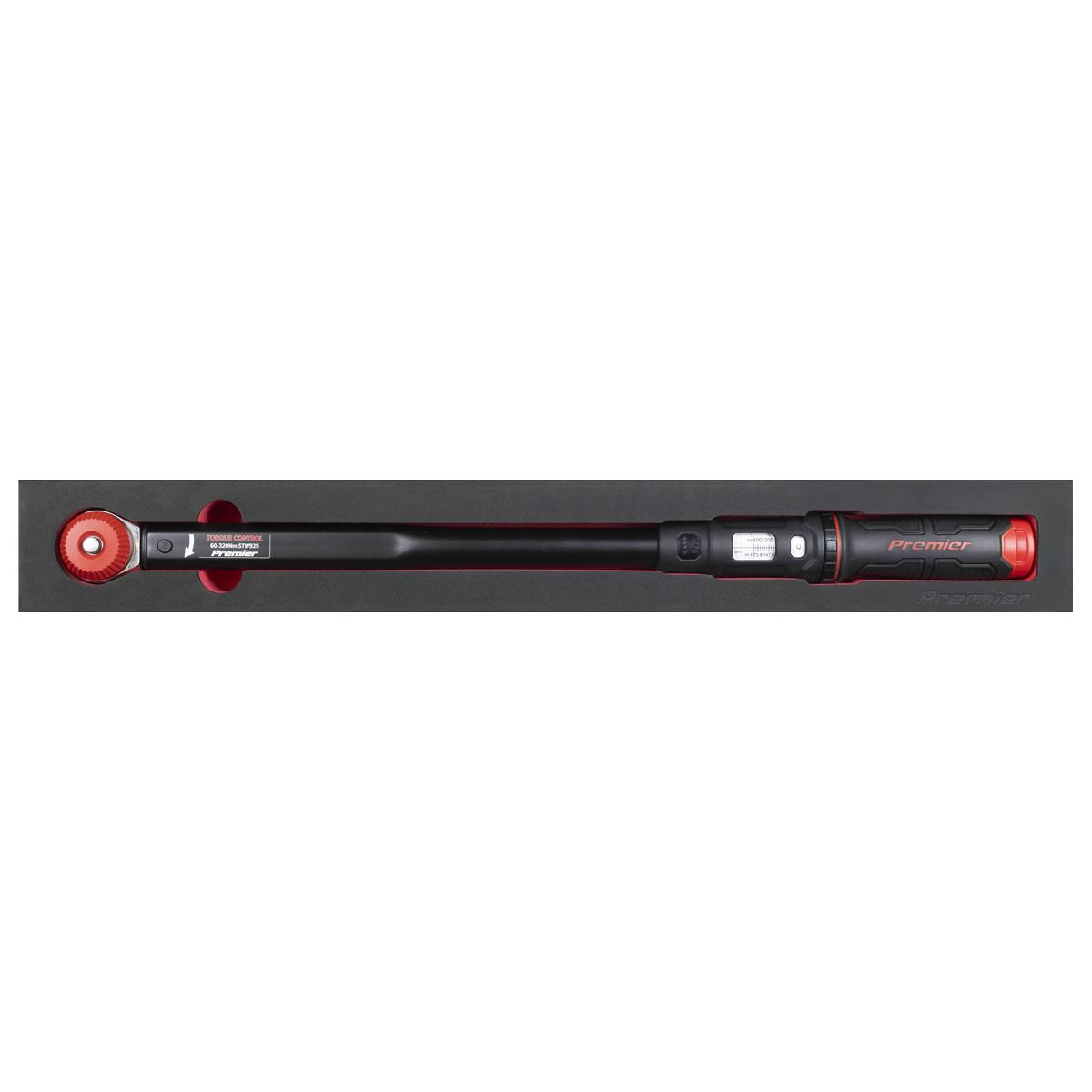 Sealey Premier Black Calibrated Micrometer Torque Wrench with 1/2"Sq Push-Through Drive 60-320Nm  White Rose Tools