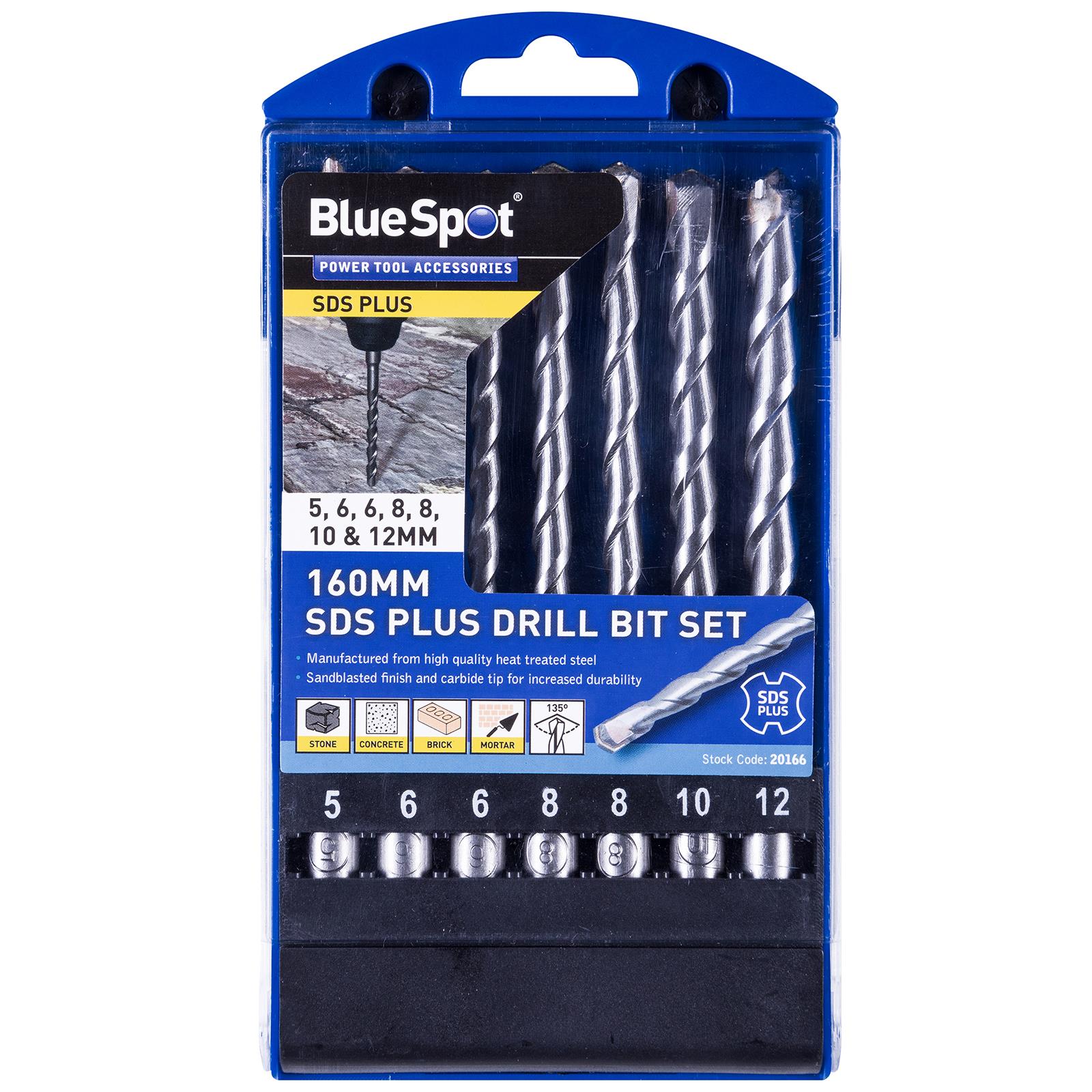BlueSpot SDS Plus Drill Bit Set 7 Piece 5-12mm 160mm 