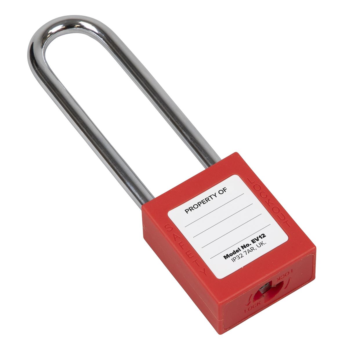 Sealey Safety Lockout Padlock - Long Shackle  White Rose Tools
