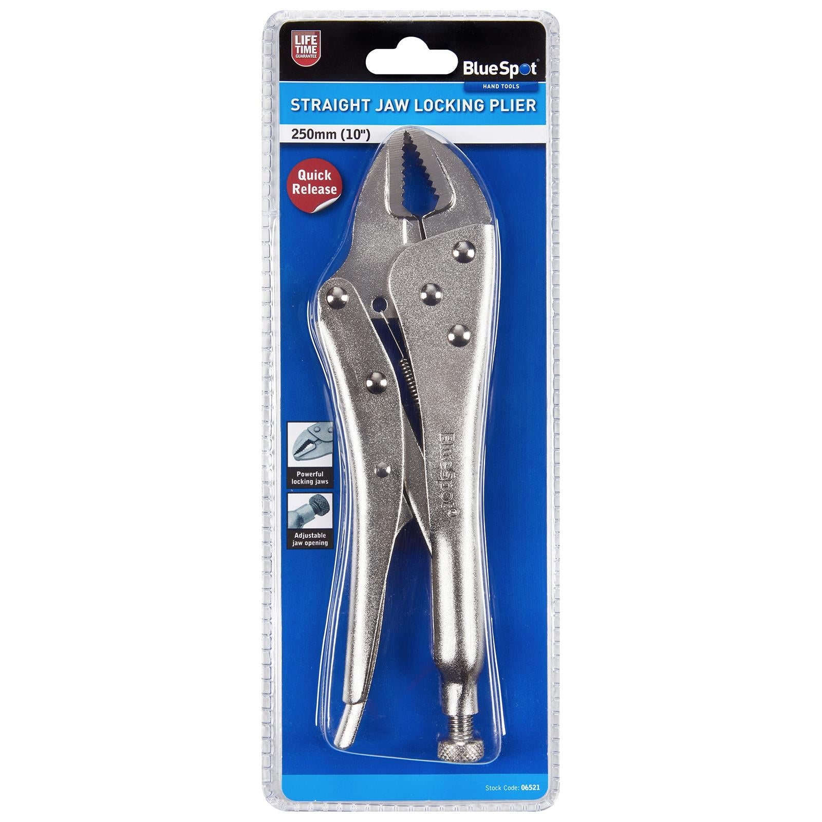 BlueSpot Straight Jaw Locking Plier 250mm (10") 