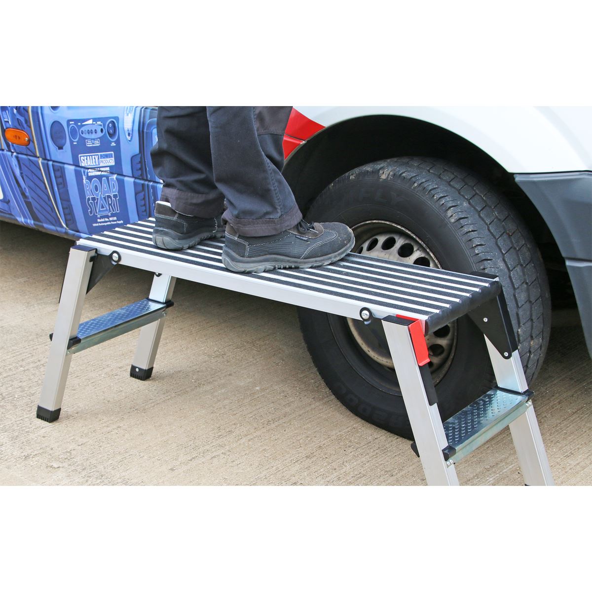 Sealey Aluminium Folding Platform 2-Tread EN 131-4 