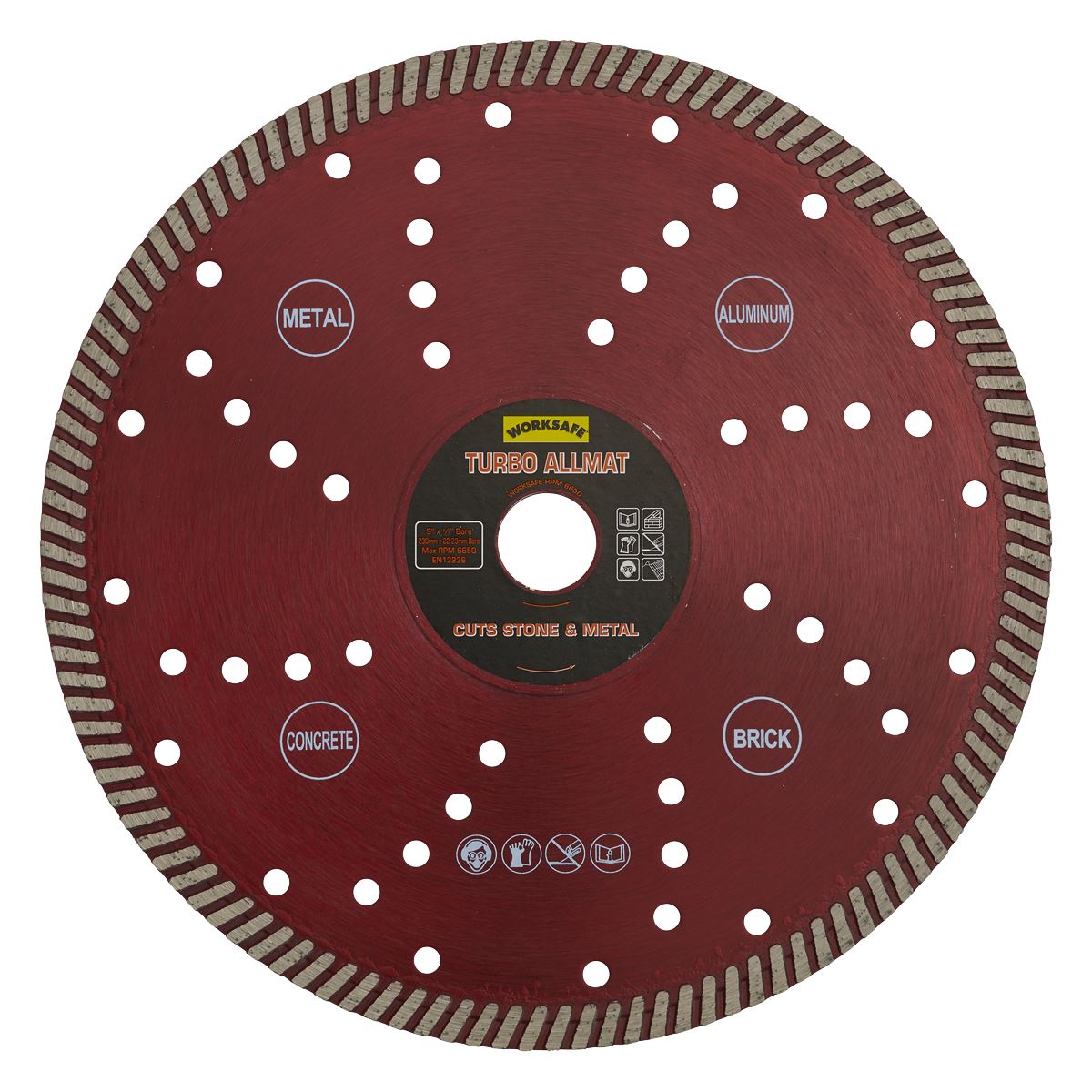 Worksafe by Sealey Turbo Allmat Diamond Blade Ø230 x Ø22mm