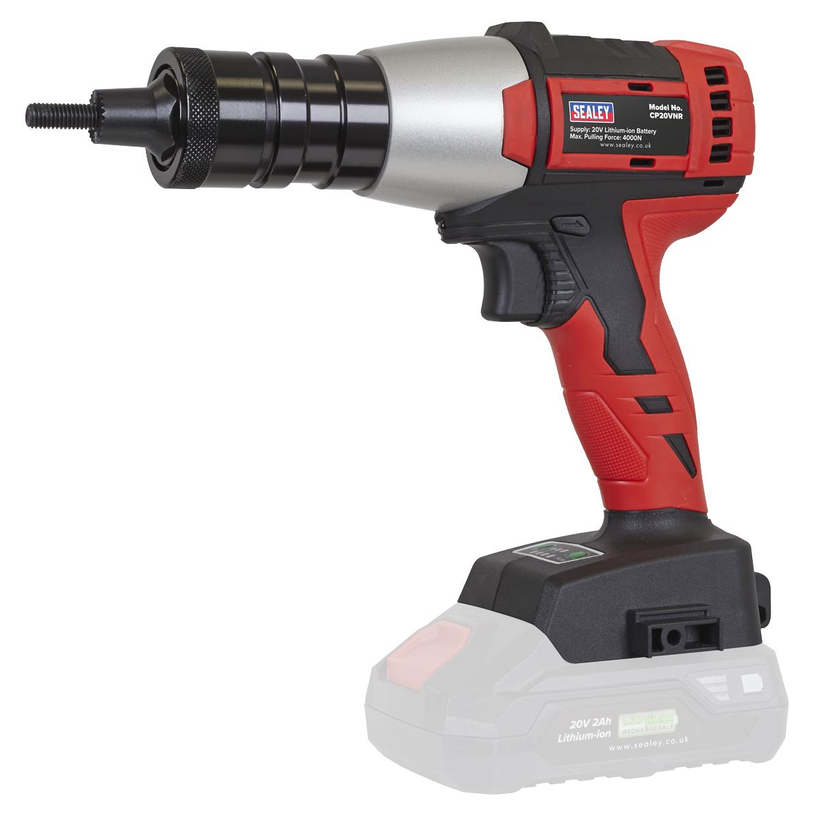 Sealey Brushless Cordless Nut Riveter 20V SV20 Series - Body Only  White Rose Tools