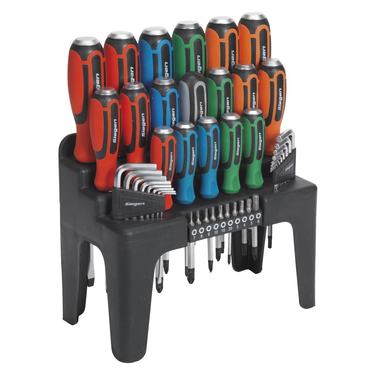 Siegen by Sealey Hammer-Thru Screwdriver, Hex Key & Bit Set 44pc