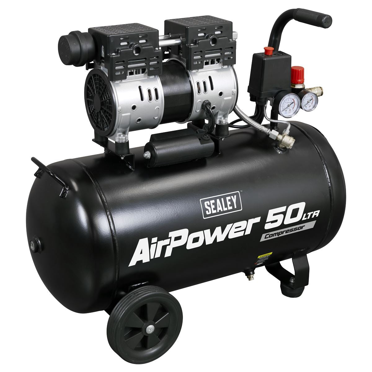 Sealey 50L Low Noise Oil Free Direct Drive Air Compressor 1hp  White Rose Tools