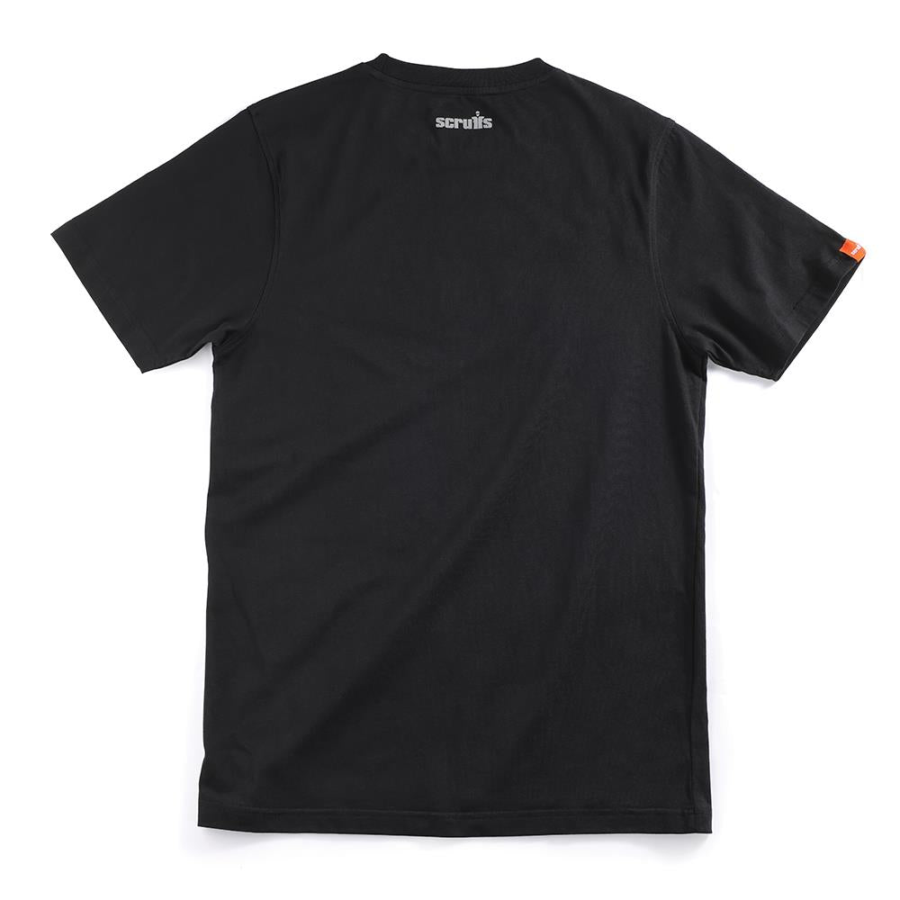 Scruffs Graphic T-Shirt Black Cotton - Choose Size  White Rose Tools
