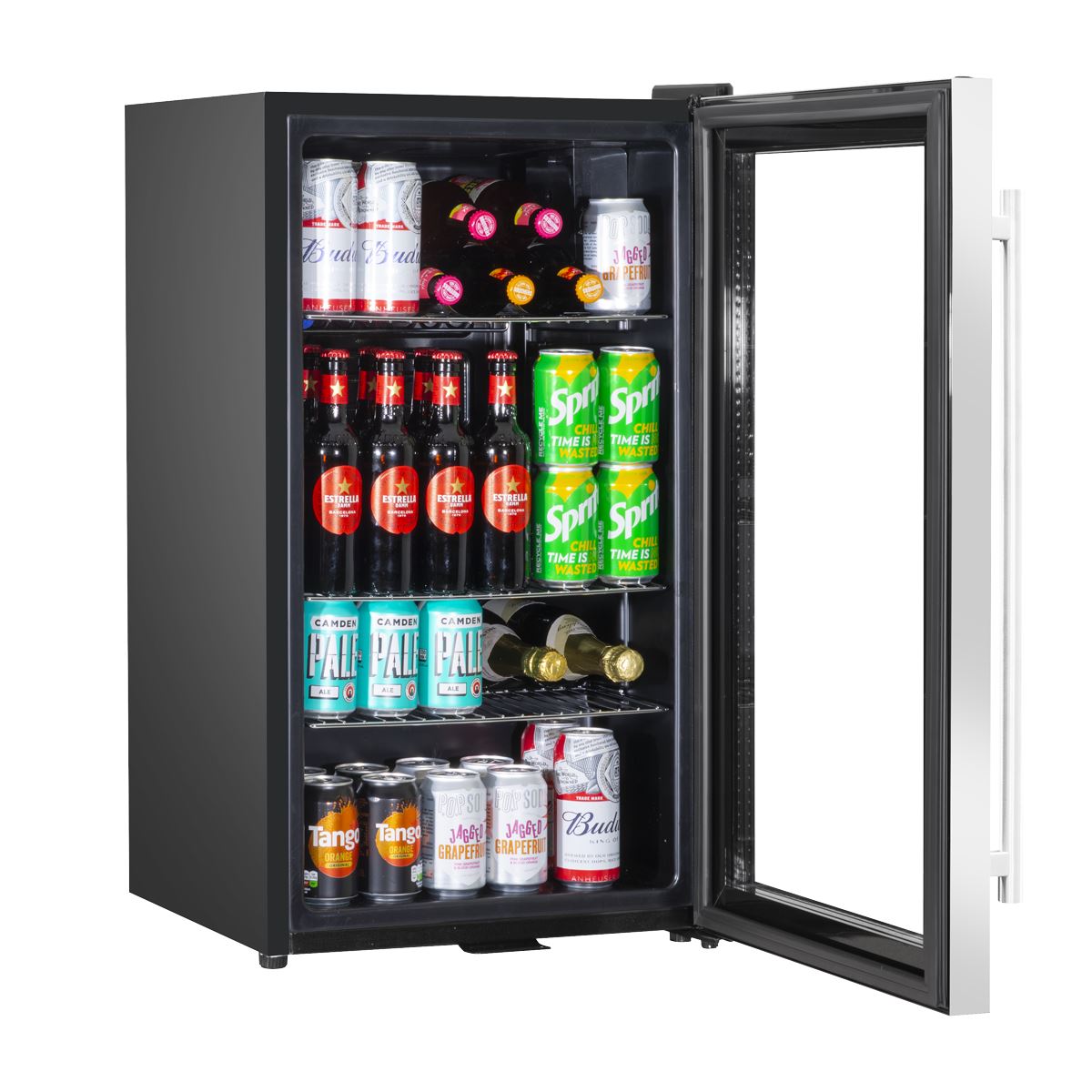 Baridi Under Counter Wine/Drink/Beverage Cooler/Fridge, Built-In Thermostat, Energy Class E, 85 Litre - Stainless Steel