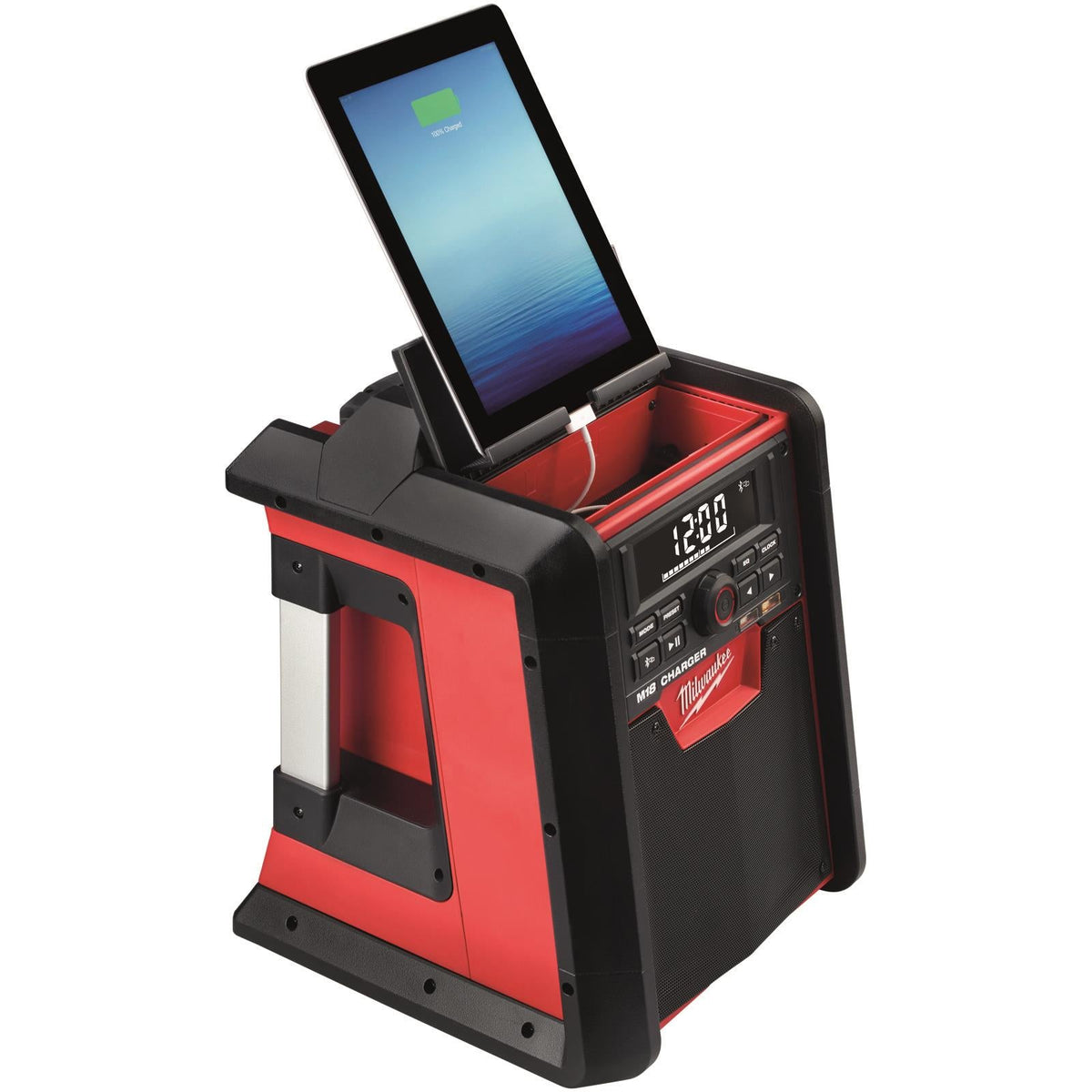 Milwaukee M18 Jobsite Radio Charger with Bluetooth Bare Unit M18RC-0  White Rose Tools