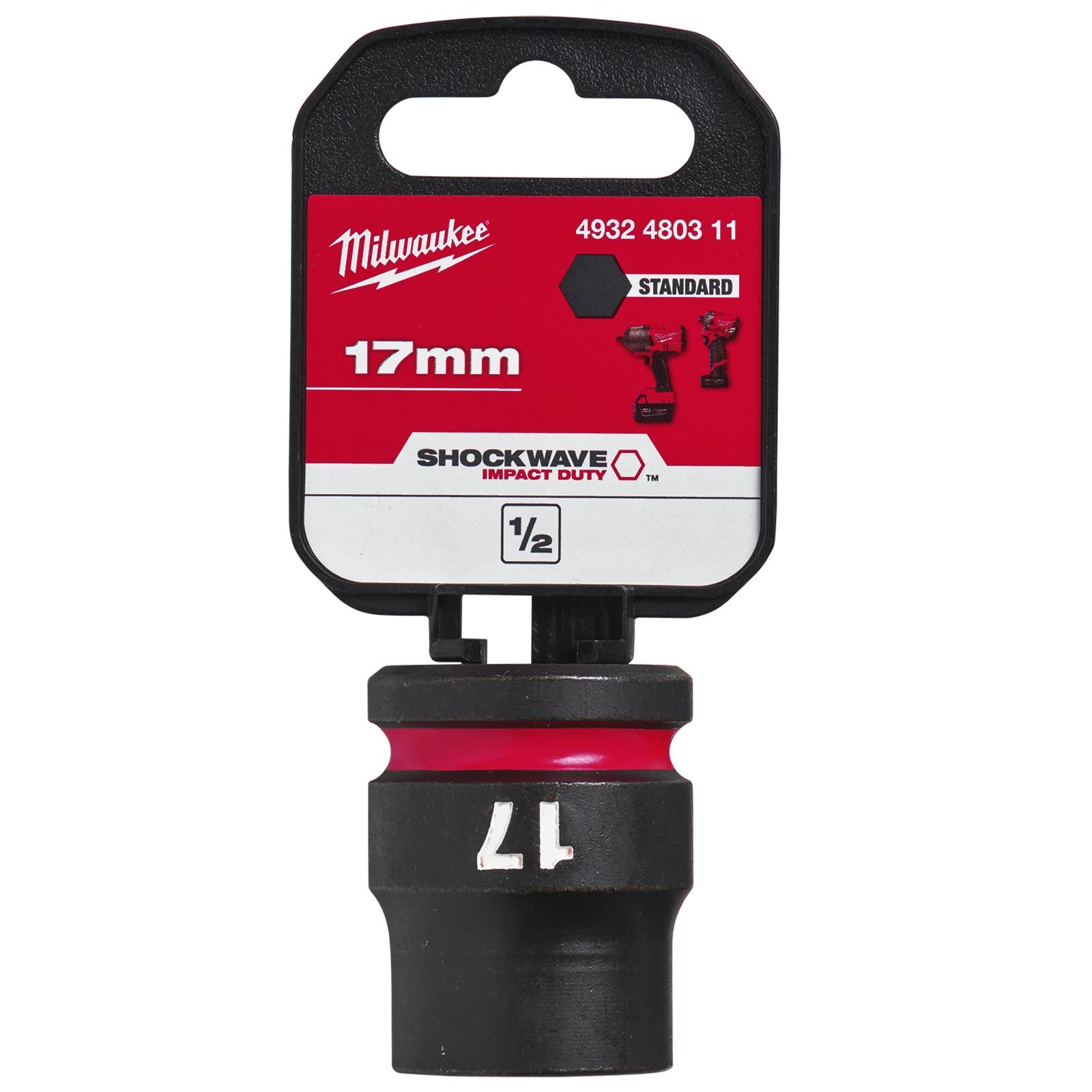 Milwaukee Impact Sockets Standard 1/2" Drive 8-32mm SHOCKWAVE Impact Duty 