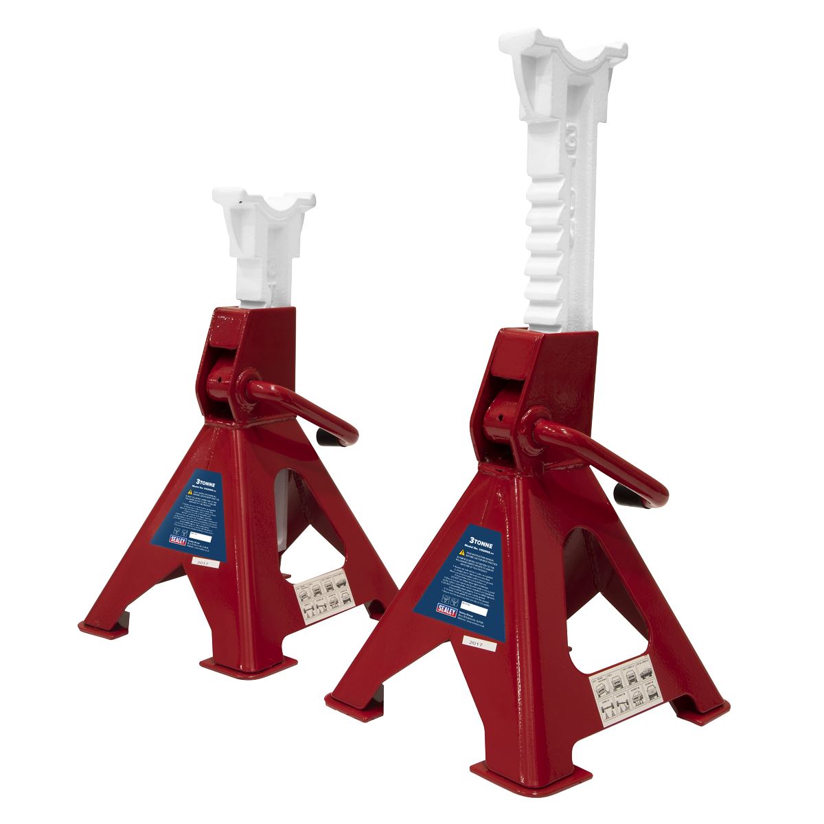 Sealey Ratchet Type Axle Stands (Pair) 3 Tonne Capacity per Stand 