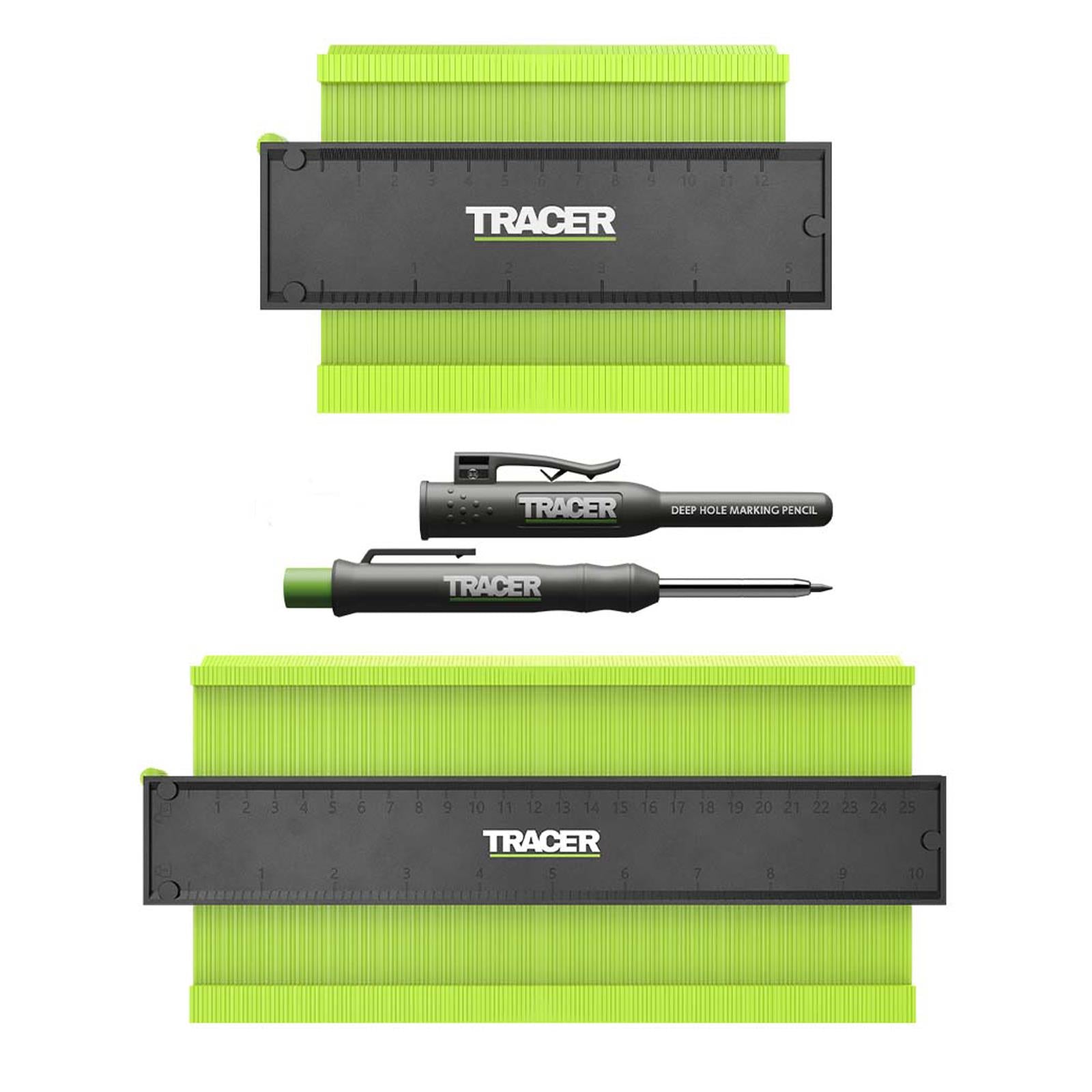 TRACER Procontour Gauge Marking Kit With Deep Hole Pencil 130mm 5" 250mm 10"