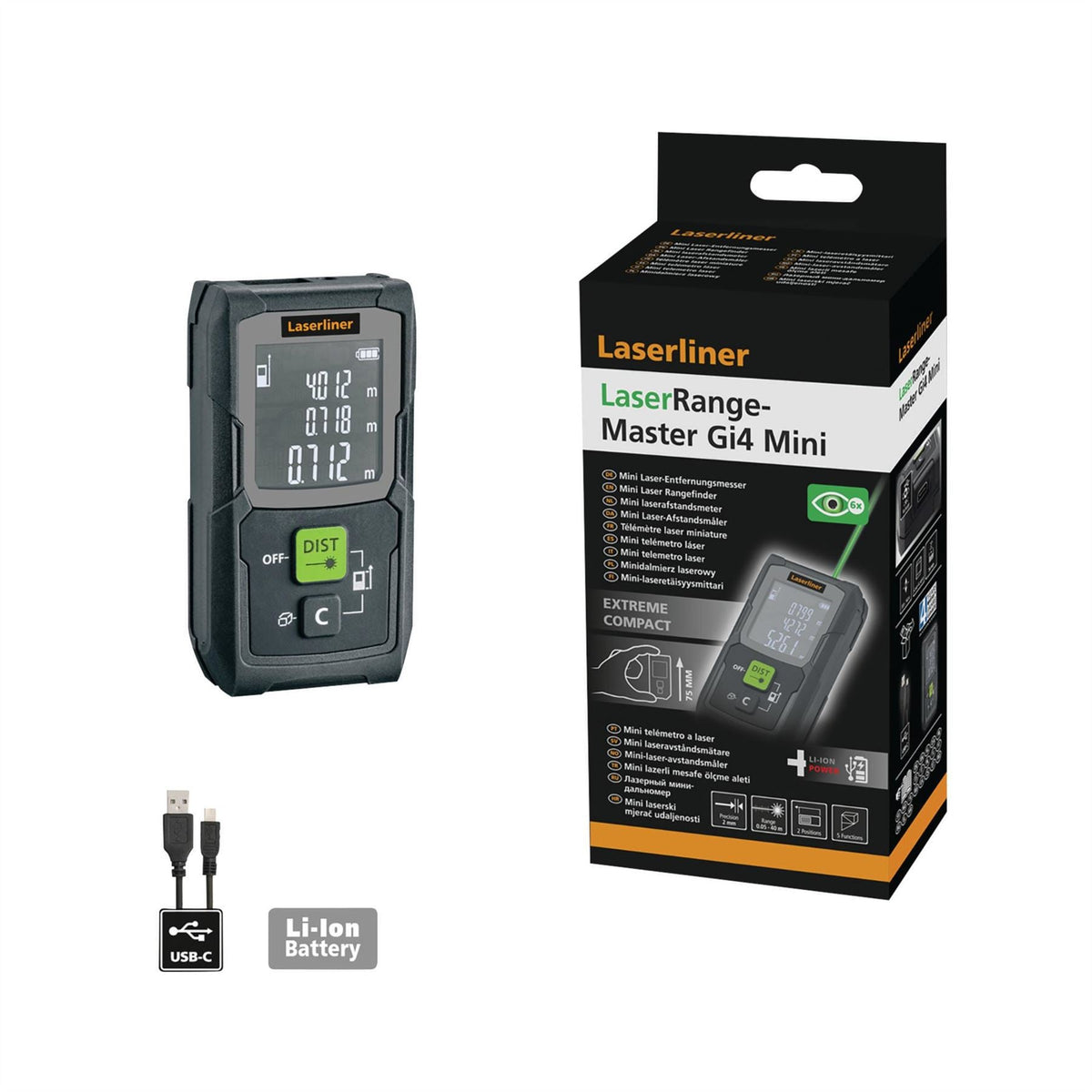 Laserliner 080.842A LaserRange-Master Gi4 Mini Laser Rangefinder 32147  White Rose Tools