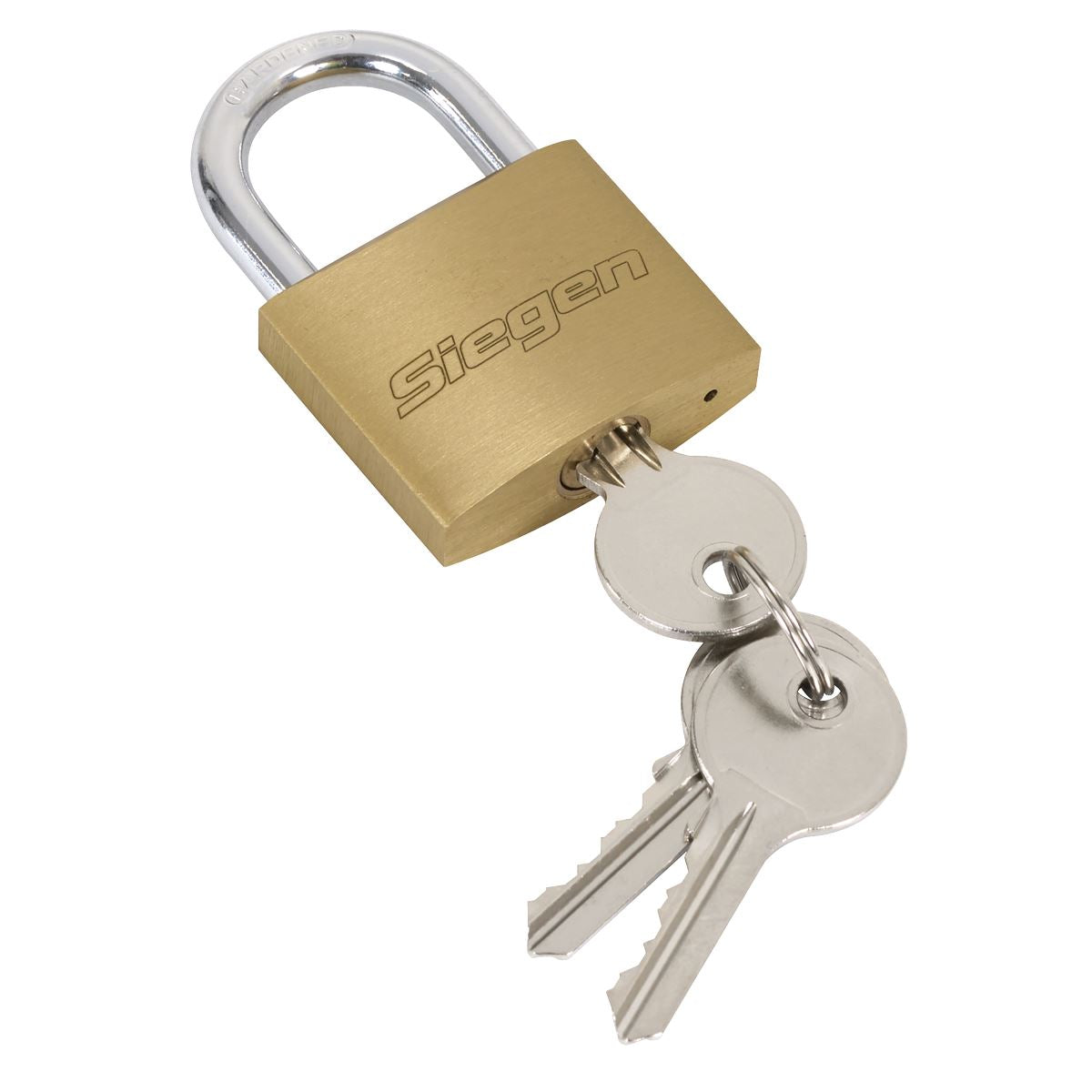 Siegen by Sealey Brass Body Padlock with Brass Cylinder Keyed Alike - Pack of 4