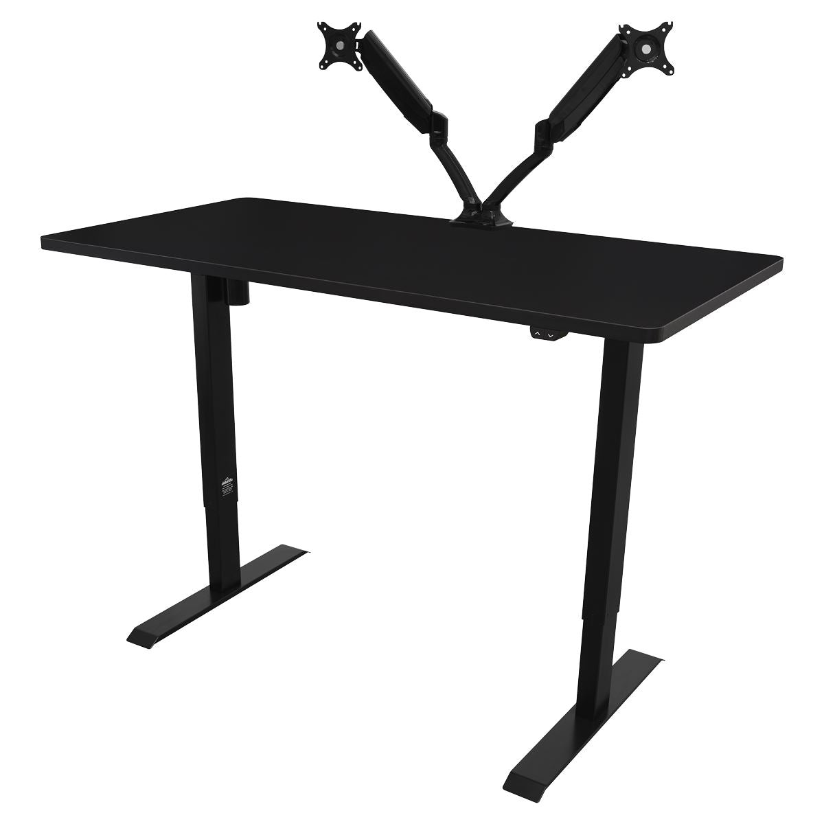 Dellonda Black Electric Height Adjustable Standing Desk, Quiet, Home Office, 1400x700mm