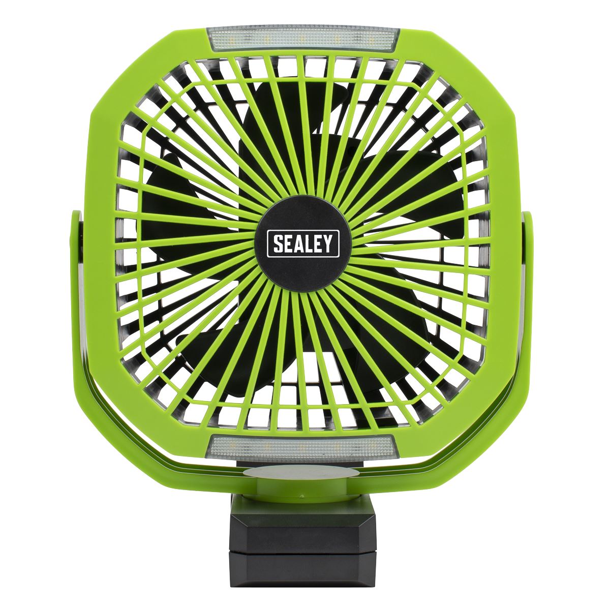 Sealey Portable Clip Fan with Worklight 8" 4 Speeds  White Rose Tools