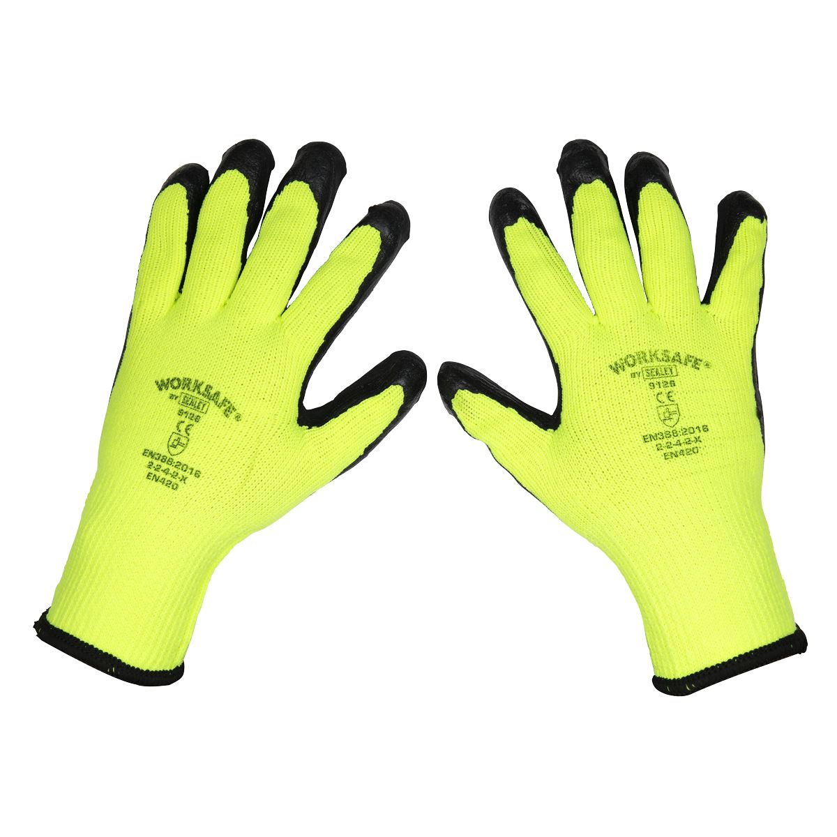 Worksafe by Sealey Thermal Super Grip Gloves (Large) - Pack of 6 Pairs