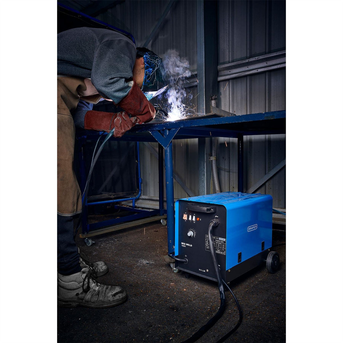 Draper Gas/Gasless MIG Welder 160A 71095  White Rose Tools