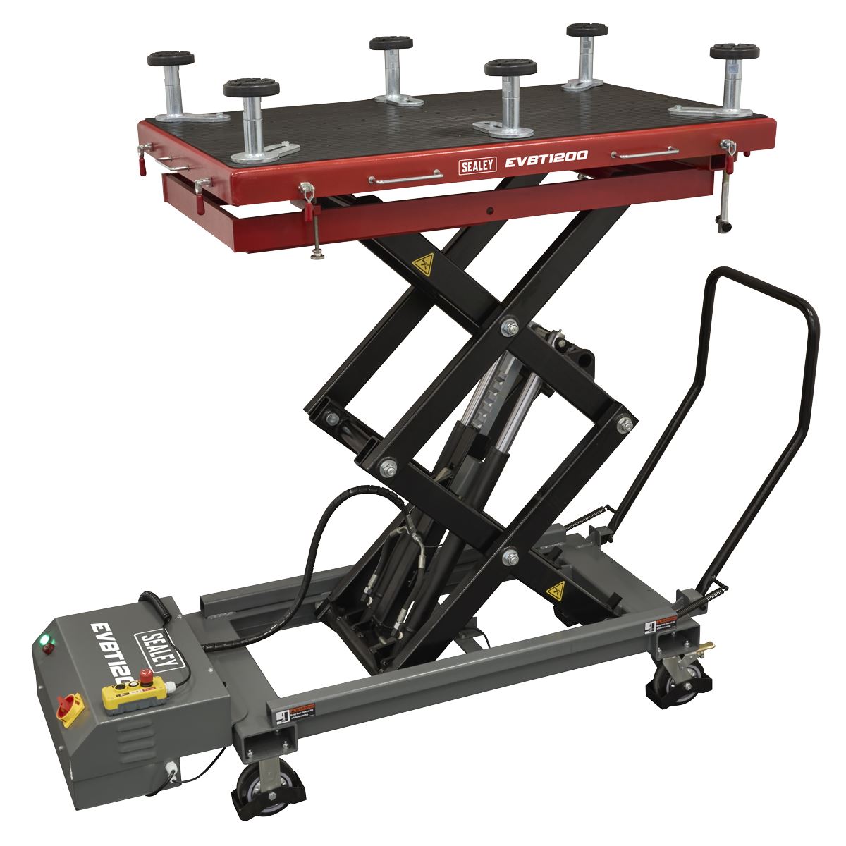 Sealey High Lift EV Battery Lift/Hydraulic Platform Truck 1200kg Capacity  White Rose Tools