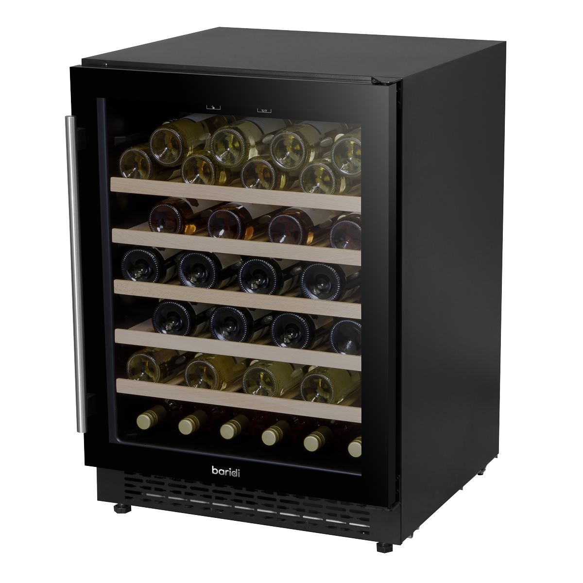 Baridi 54 Bottle Wine Cellar Fridge with Digital Touch Screen Controls, Black