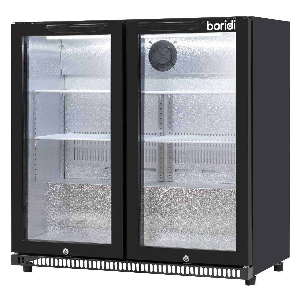 Baridi Hinged Double Door, Back Bar Drinks Fridge/Cooler, 190L Capacity  White Rose Tools