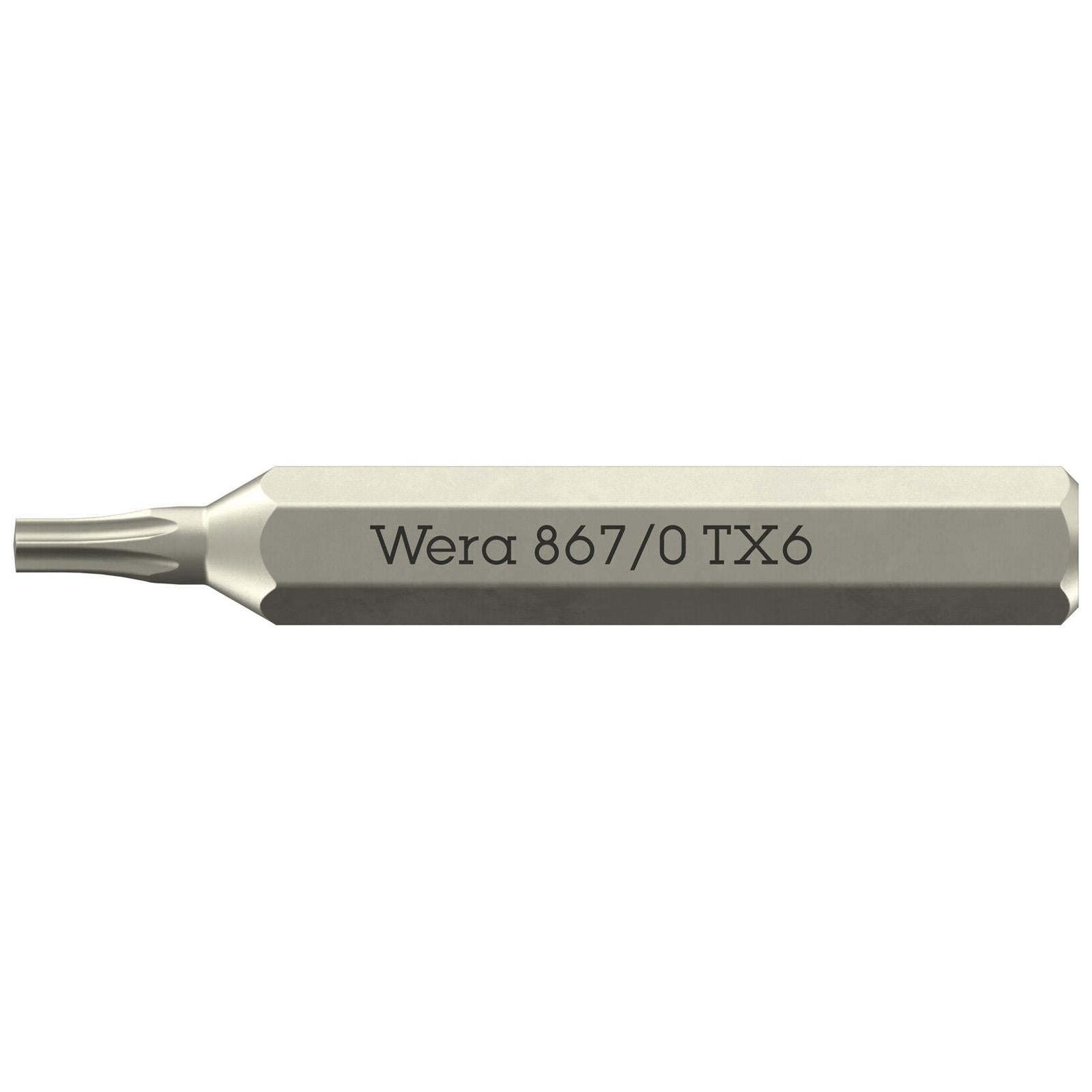 Wera Micro Precision Screwdriver Bits with 4mm Hex Drive Phillips Pozi Slotted Hex Torx - Choose Size  White Rose Tools