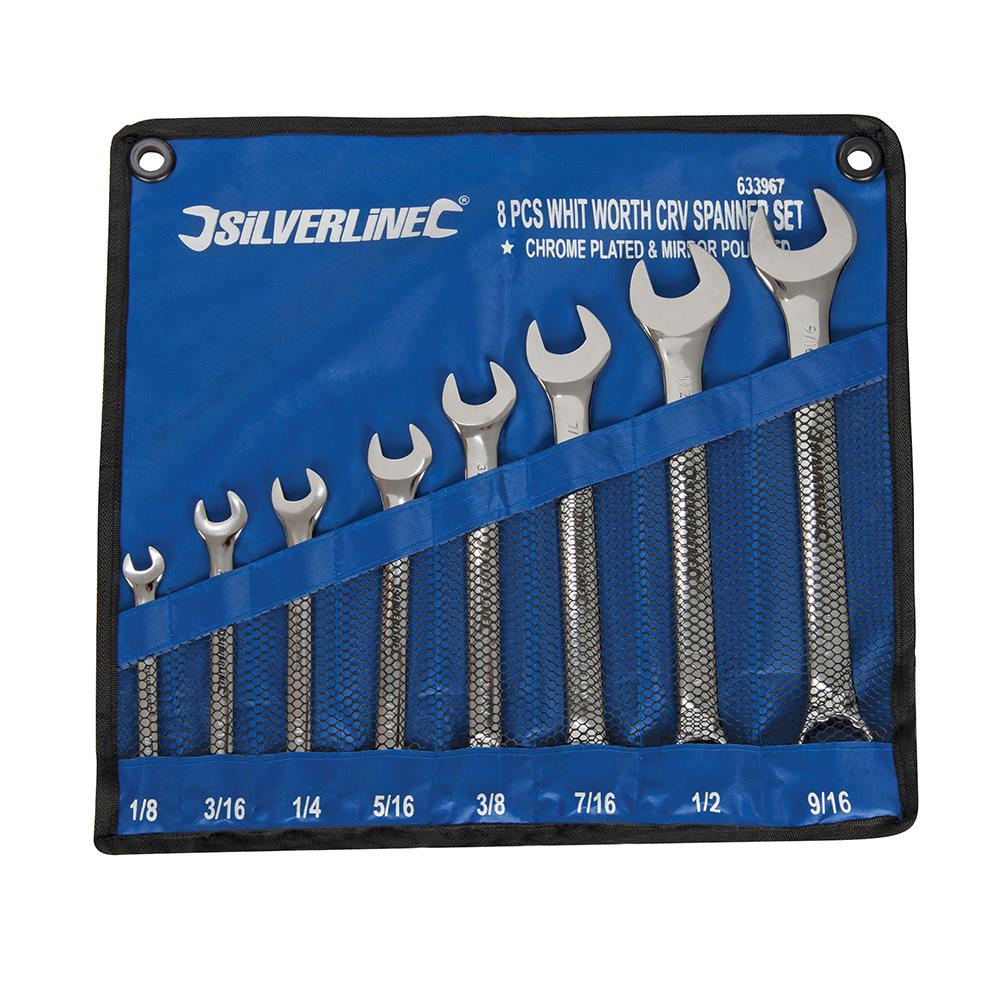 Silverline Whitworth Spanner Set 8pce 1/8 - 9/16" 633967