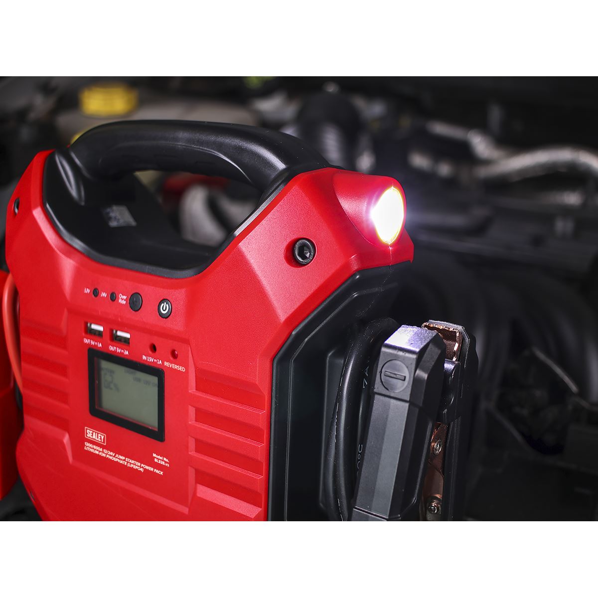 Sealey Jump Starter Power Pack Lithium-ion Phosphate (LiFePo4) 12/24V 1200/600 Peak Amps 