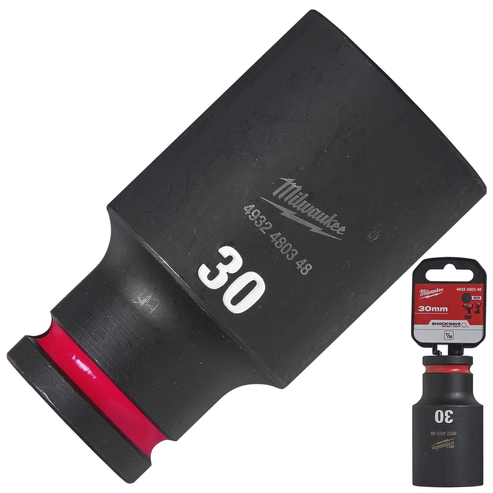 Milwaukee Impact Sockets Deep 1/2" Drive 8-36mm SHOCKWAVE Impact Duty 