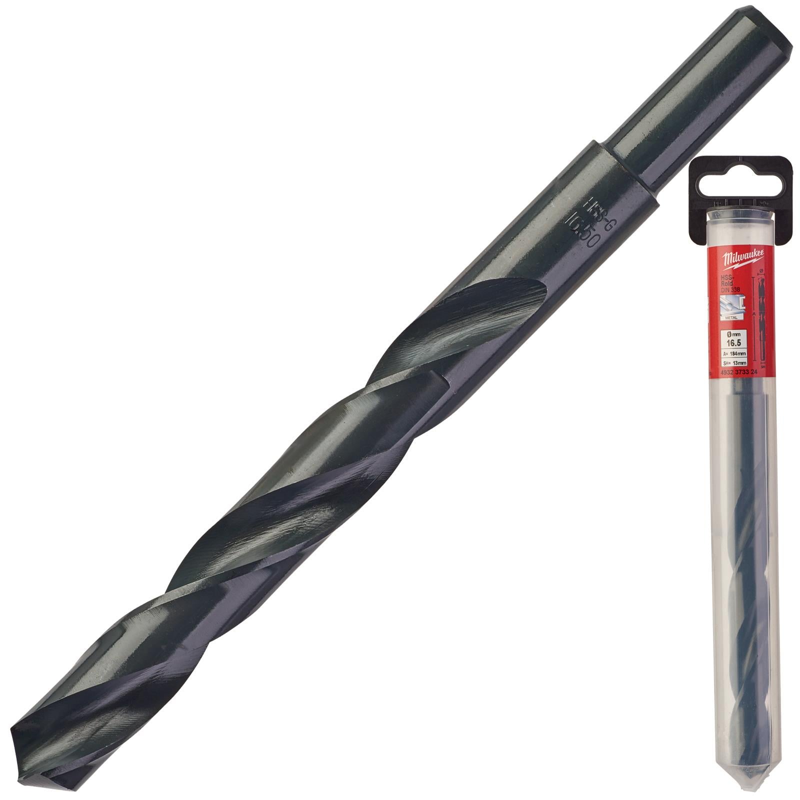 Milwaukee Metal Drill Bits HSS Rollforged with Reduced Shank DIN 338 