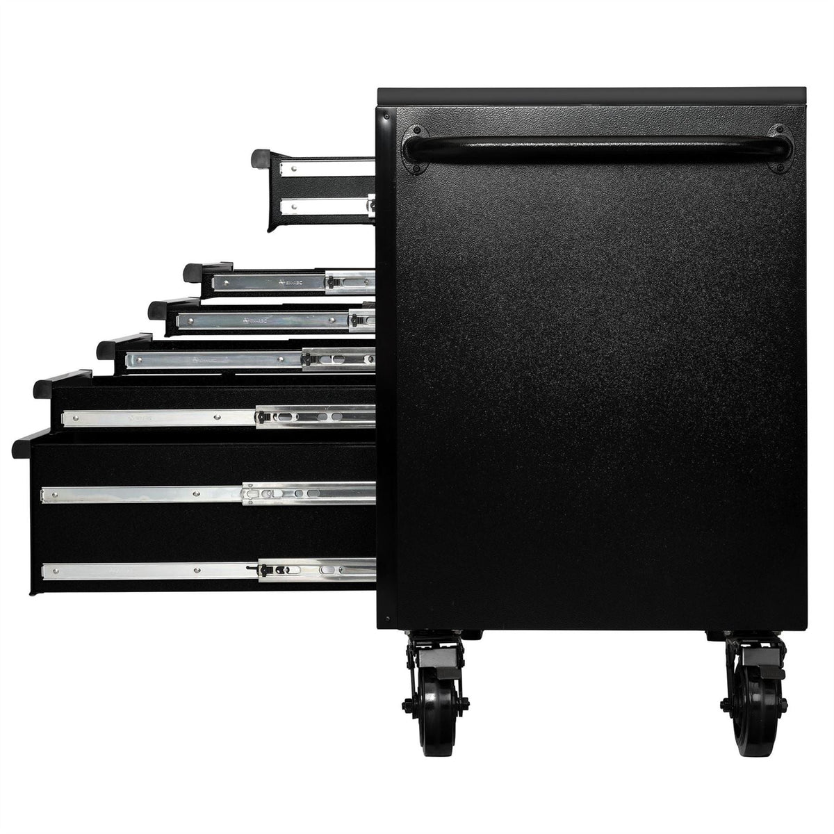 BUNKER 10 Drawer Workbench Roller Tool Cabinet with Black Stainless Steel Worktop 56" 27408  White Rose Tools