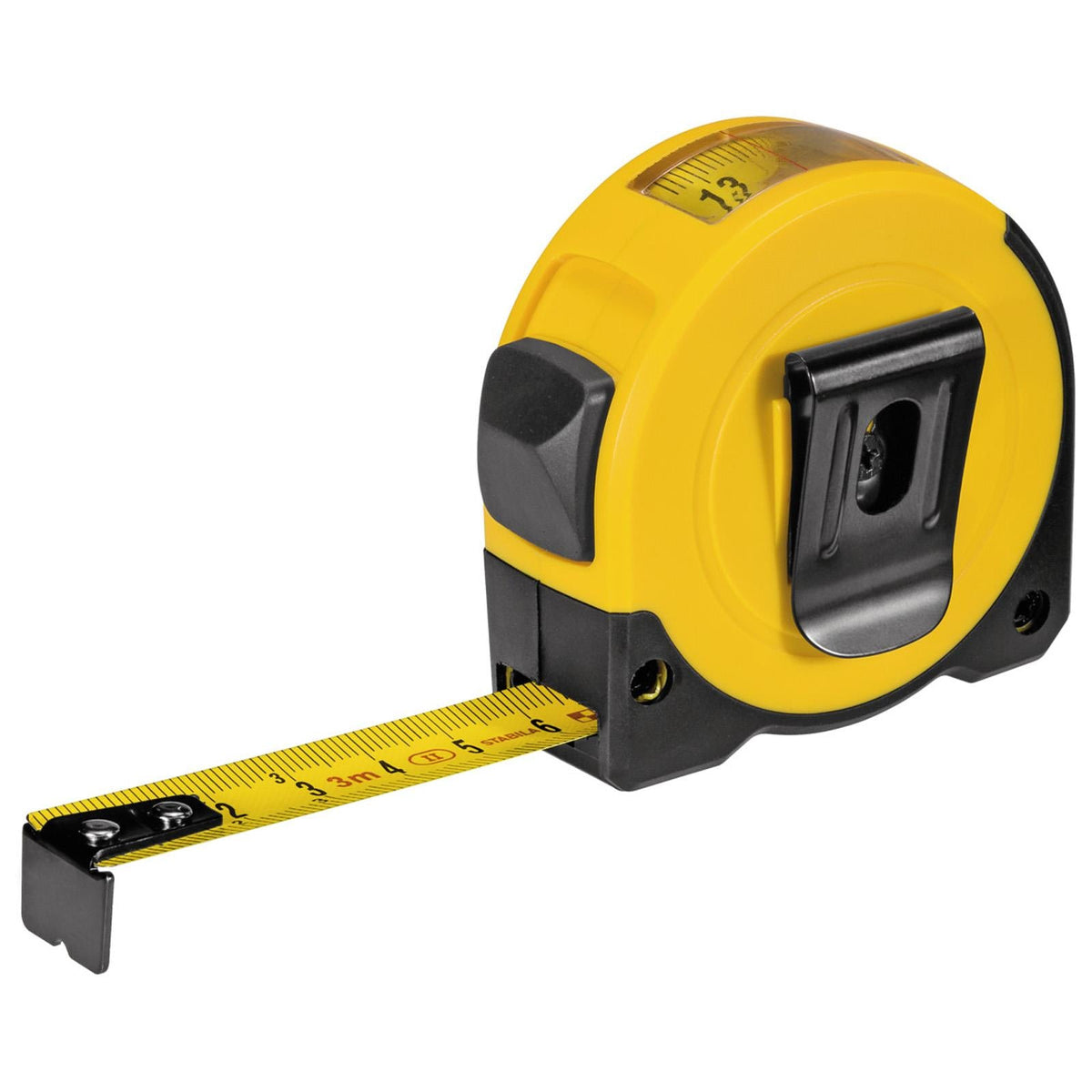STABILA Pocket Tape Measure 3m BM150 Metric Scale 16mm Width Top Reading 19839  White Rose Tools