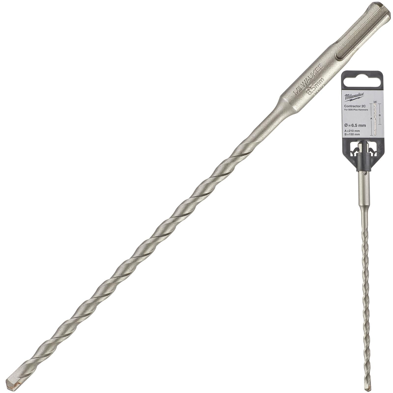 Milwaukee SDS Plus Contractor Hammer Drill Bits 2 Cut 