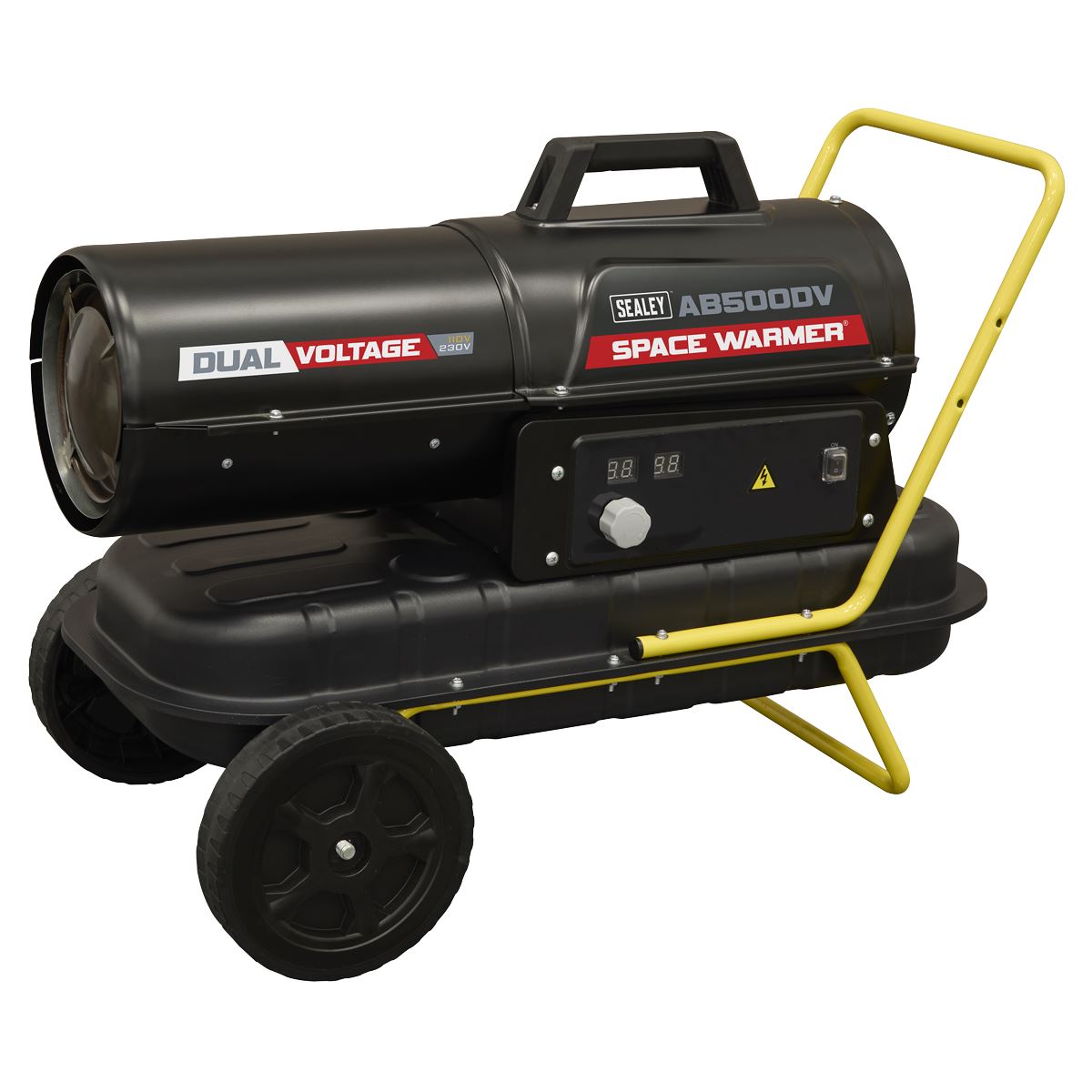 Sealey Dual Voltage Kerosene Diesel Heater Space Warmer® with Wheels 50,000Btu/hr  White Rose Tools