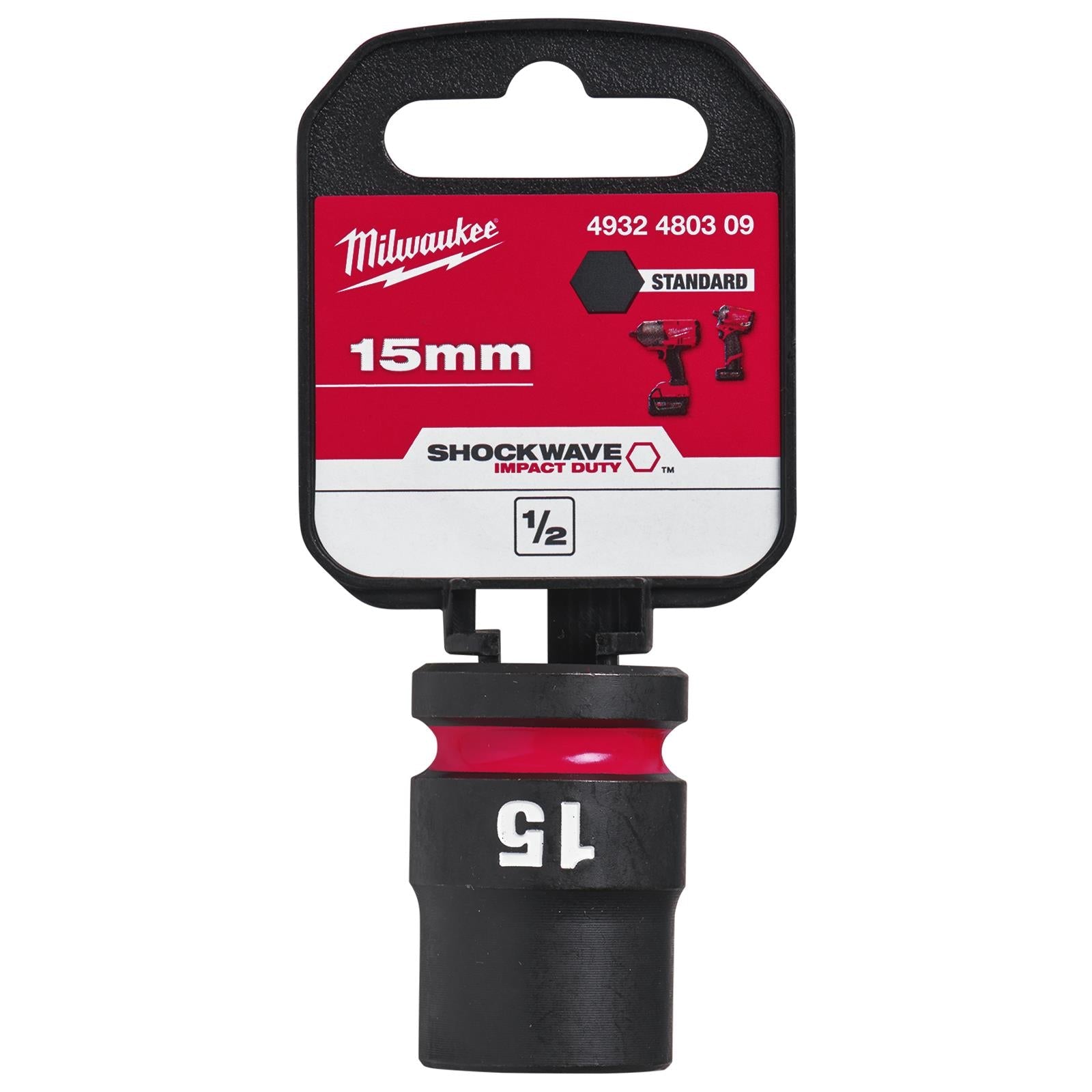 Milwaukee Impact Sockets Standard 1/2" Drive 8-32mm SHOCKWAVE Impact Duty 