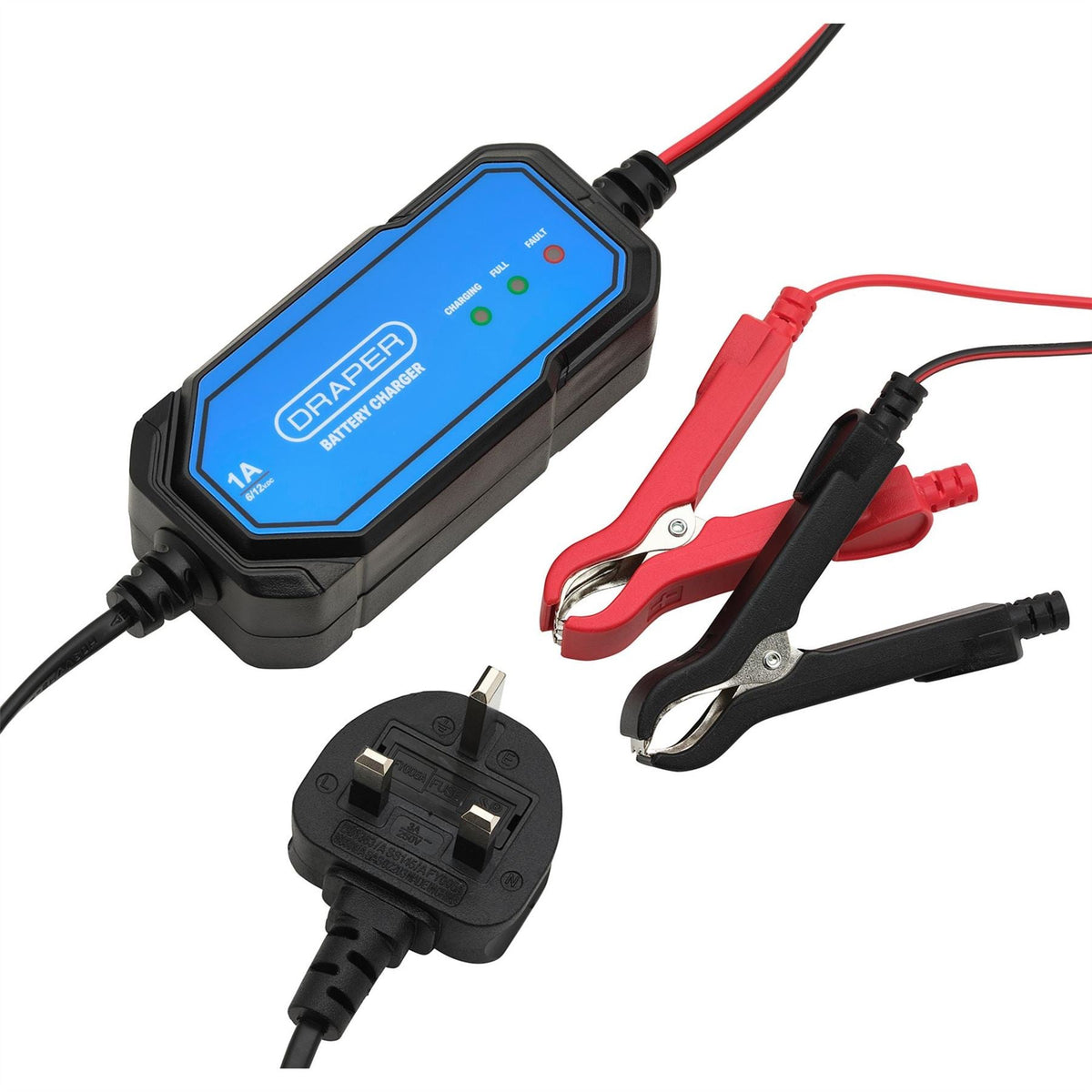 Draper 1A 6/12V Smart Battery Charger 32295  White Rose Tools