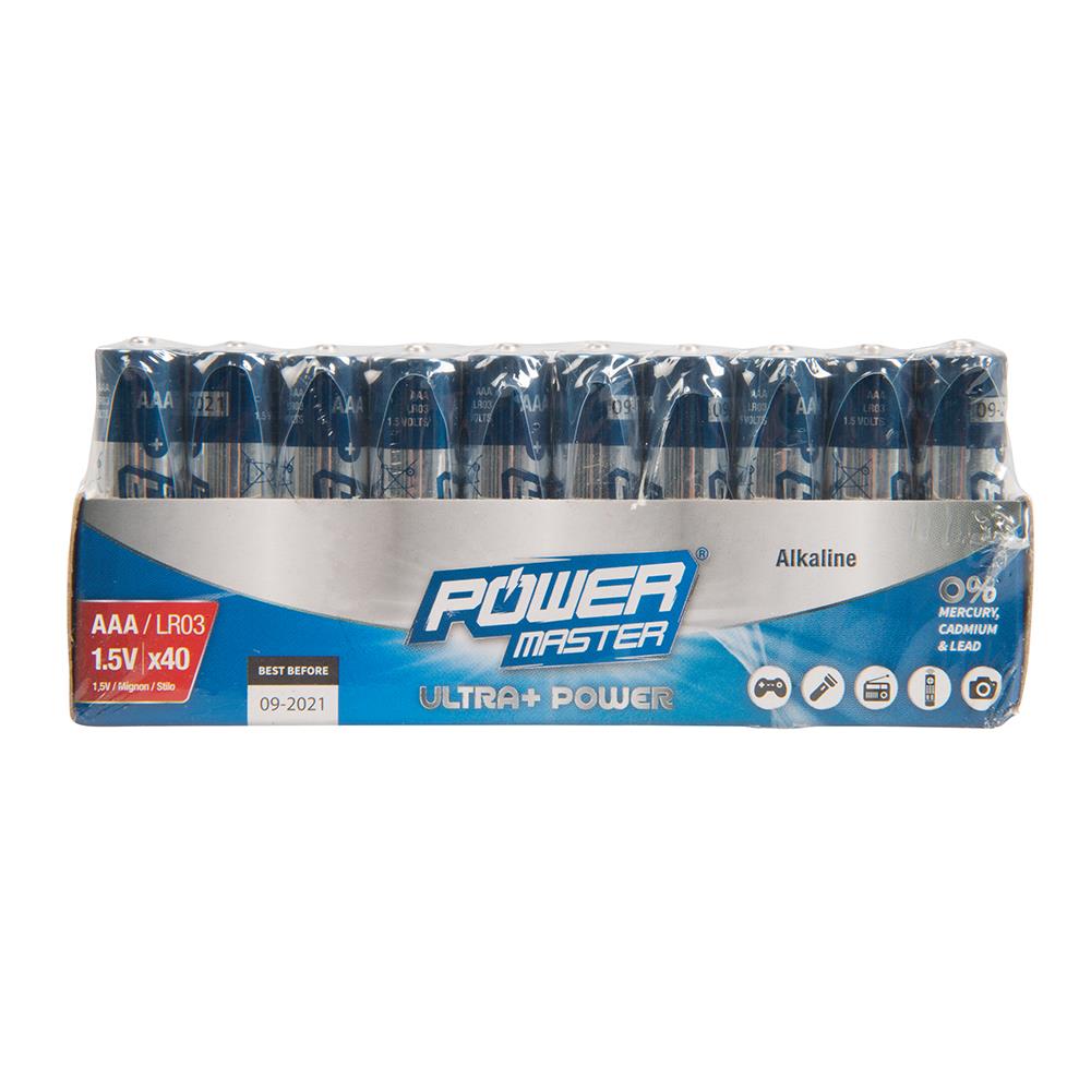 Powermaster AAA Super Alkaline Battery LR03 40pk 867060