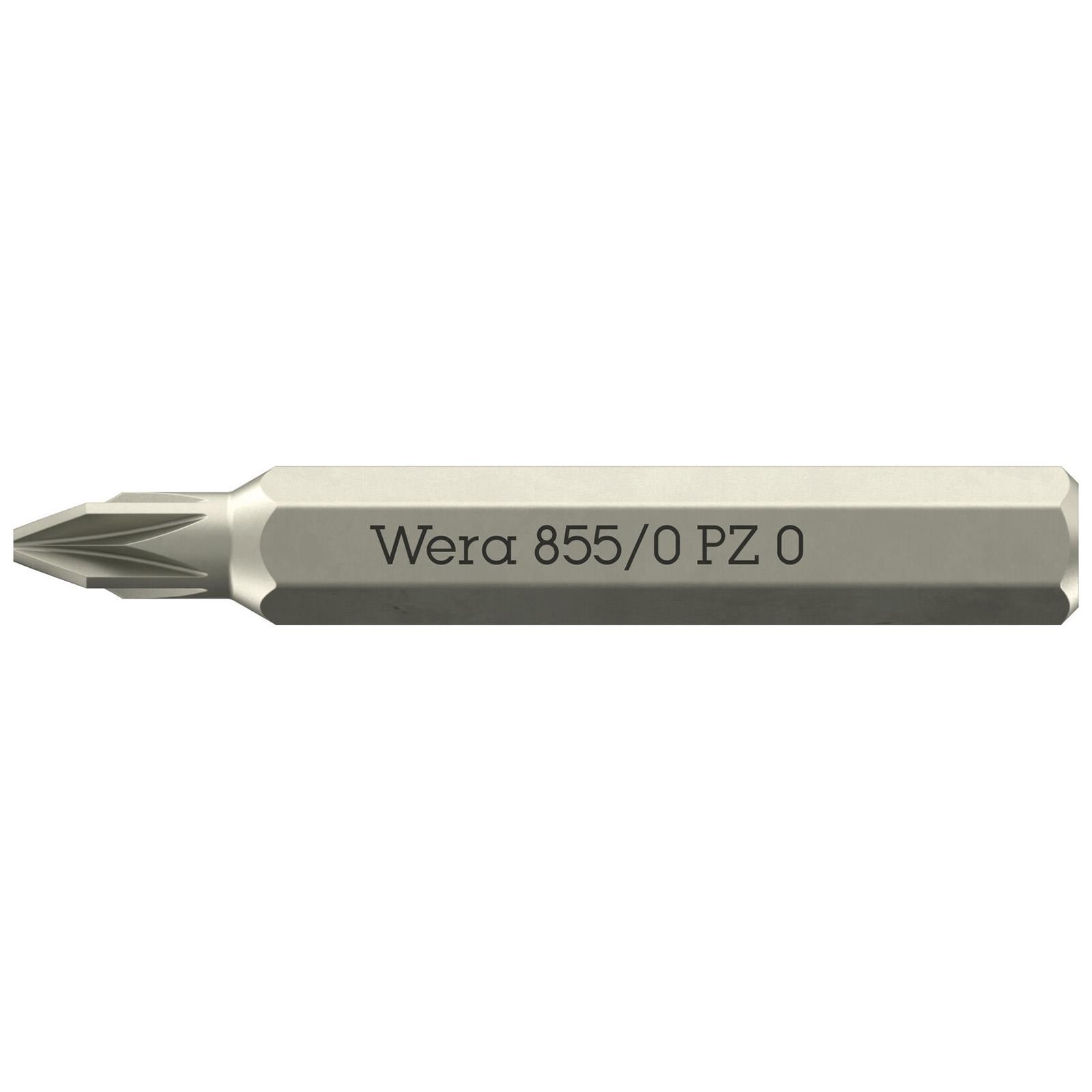 Wera Micro Precision Screwdriver Bits with 4mm Hex Drive Phillips Pozi Slotted Hex Torx - Choose Size  White Rose Tools
