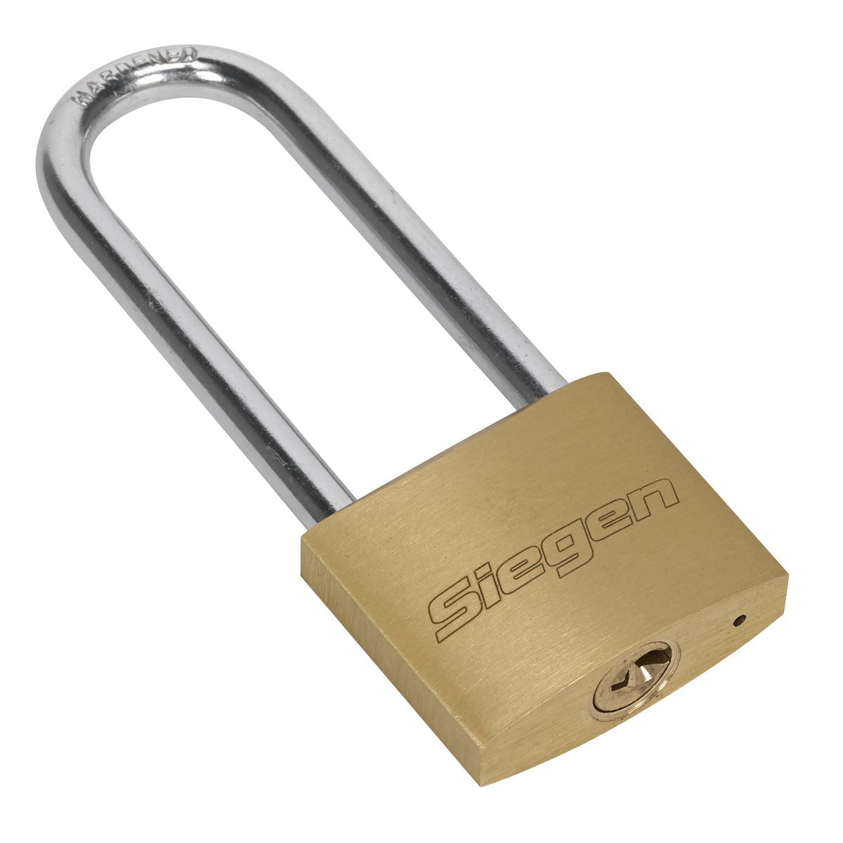 Siegen by Sealey Brass Body Padlock with Brass Cylinder Long Shackle 40mm 
