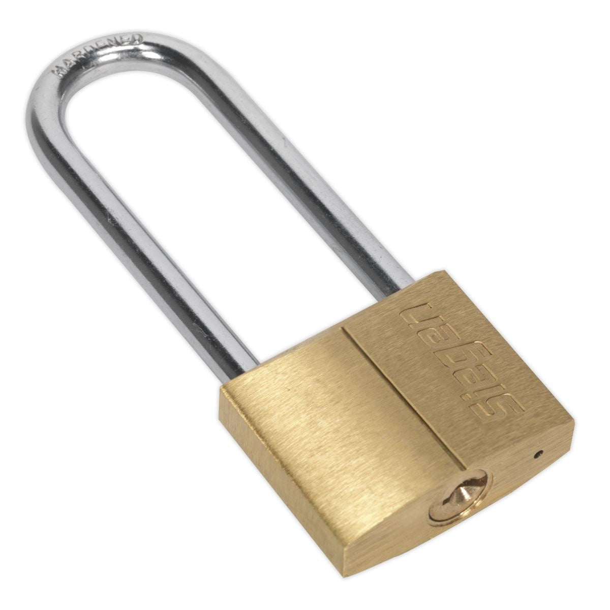 Siegen by Sealey Brass Body Padlock with Brass Cylinder Long Shackle 40mm 