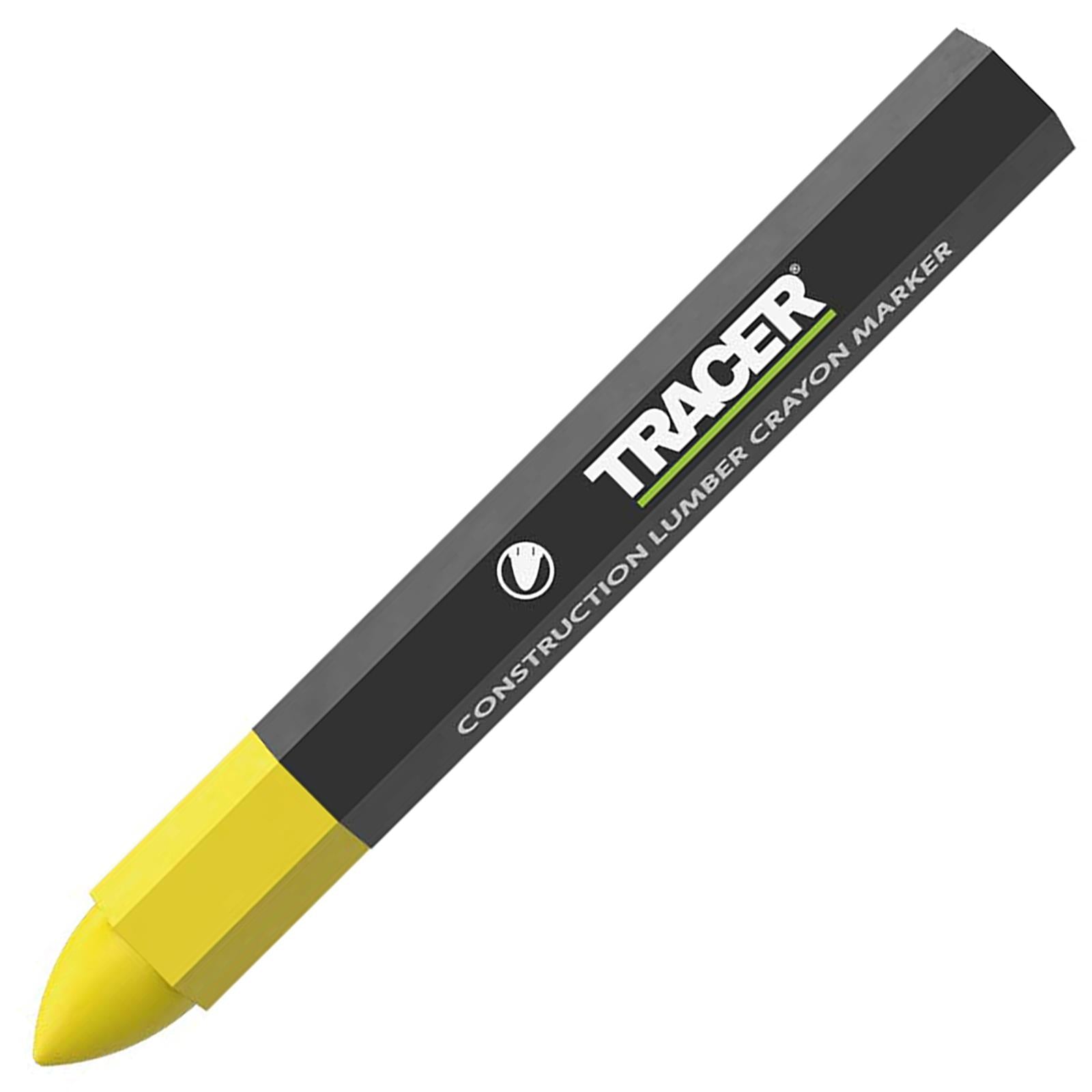 TRACER Construcion Lumber Crayon Markers Yellow 12 Pack