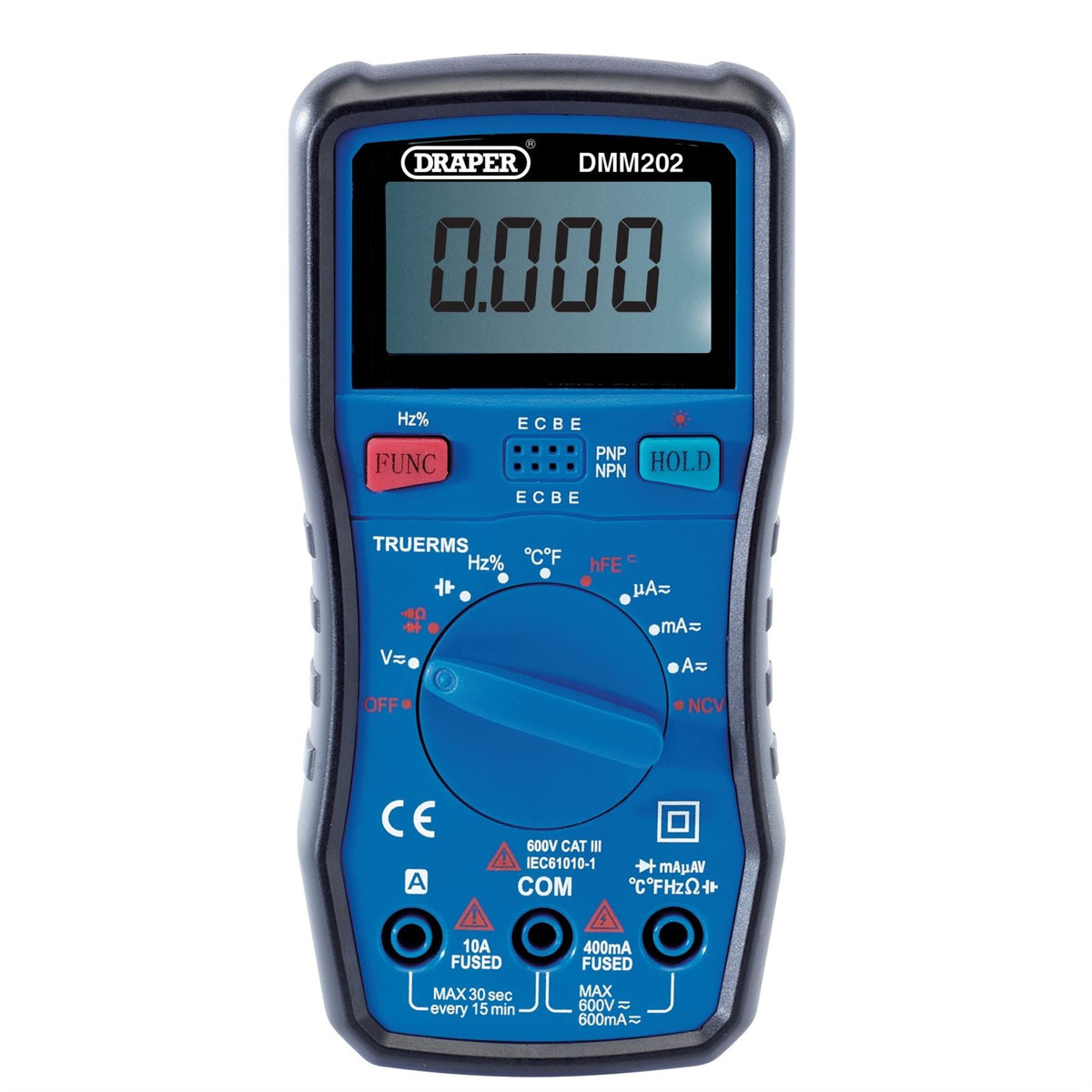 Draper Auto-Ranging Digital Multimeter 1 x Test Leads 1 x Temp Probe 41820  White Rose Tools