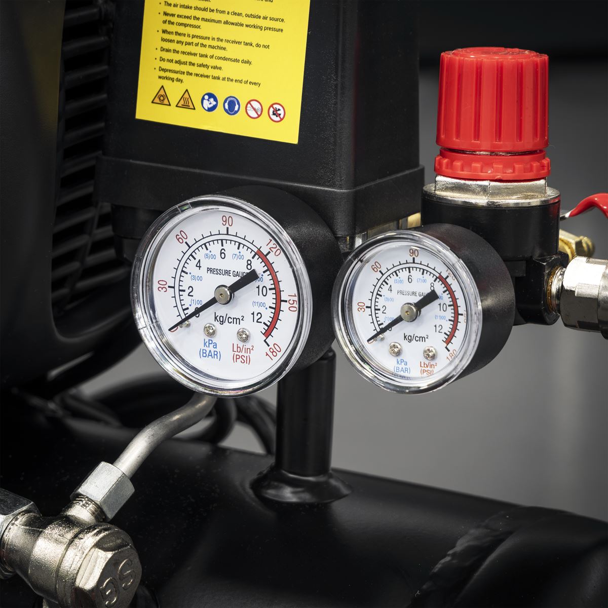 Sealey 24L Direct Drive Air Compressor 2hp with 4pc Air Accessory Kit 