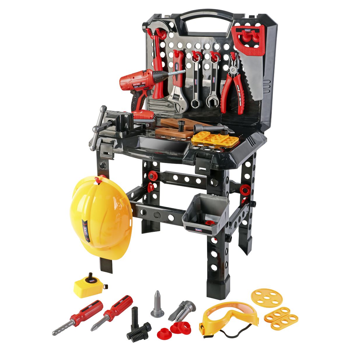 Sealey Junior Toy Tool Kit With Workbench 90pc  White Rose Tools