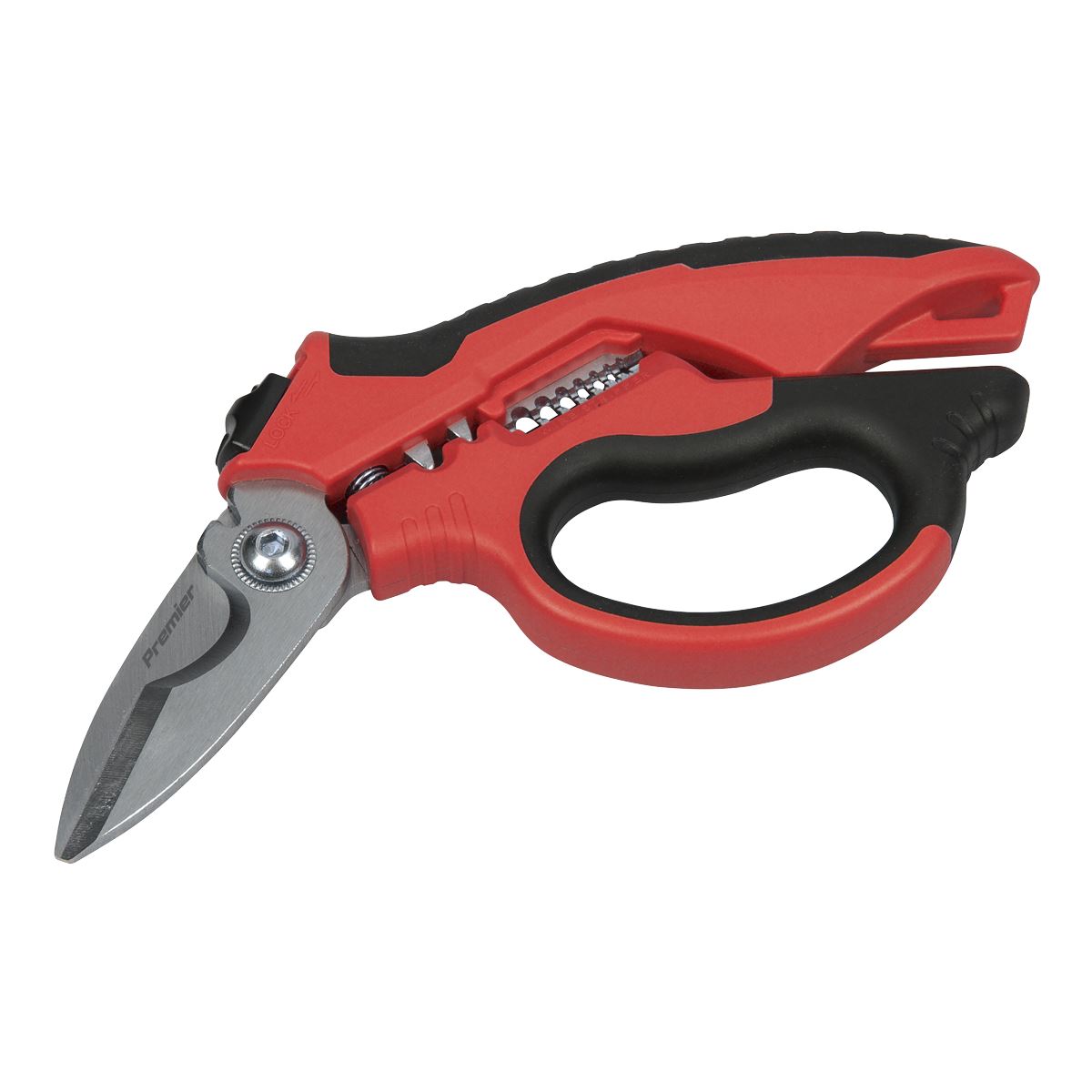 Sealey Premier Heavy-Duty Electrician's Angled Shears 200mm 3-In-1  White Rose Tools