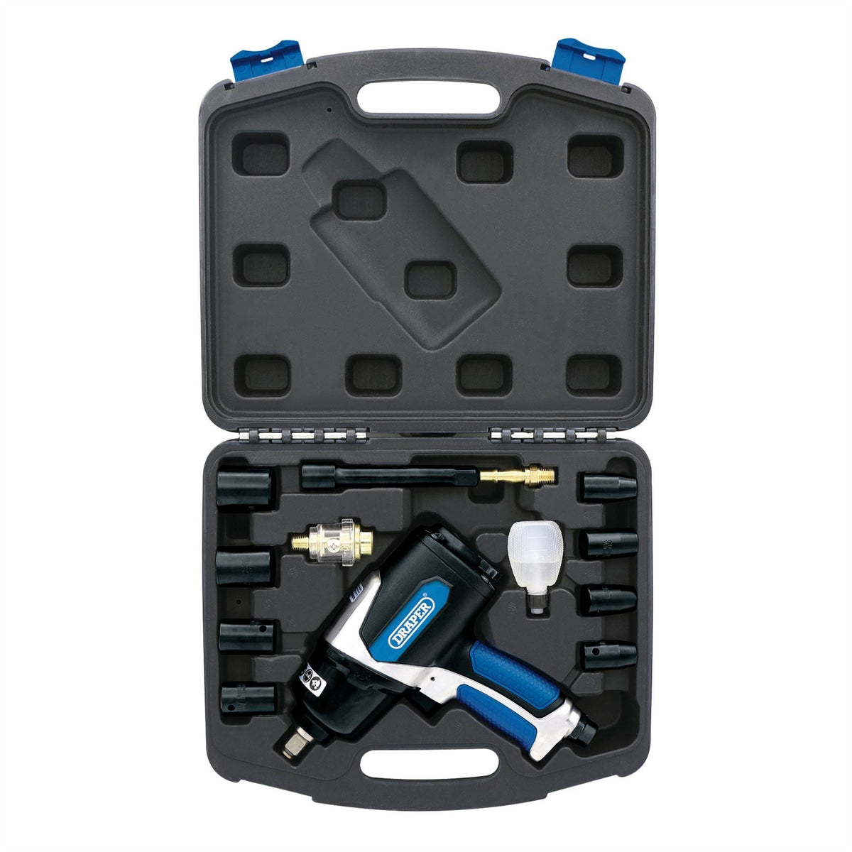 Draper Air Impact Wrench Kit 1/2" Sq. Dr. (14 Piece) 83985  White Rose Tools