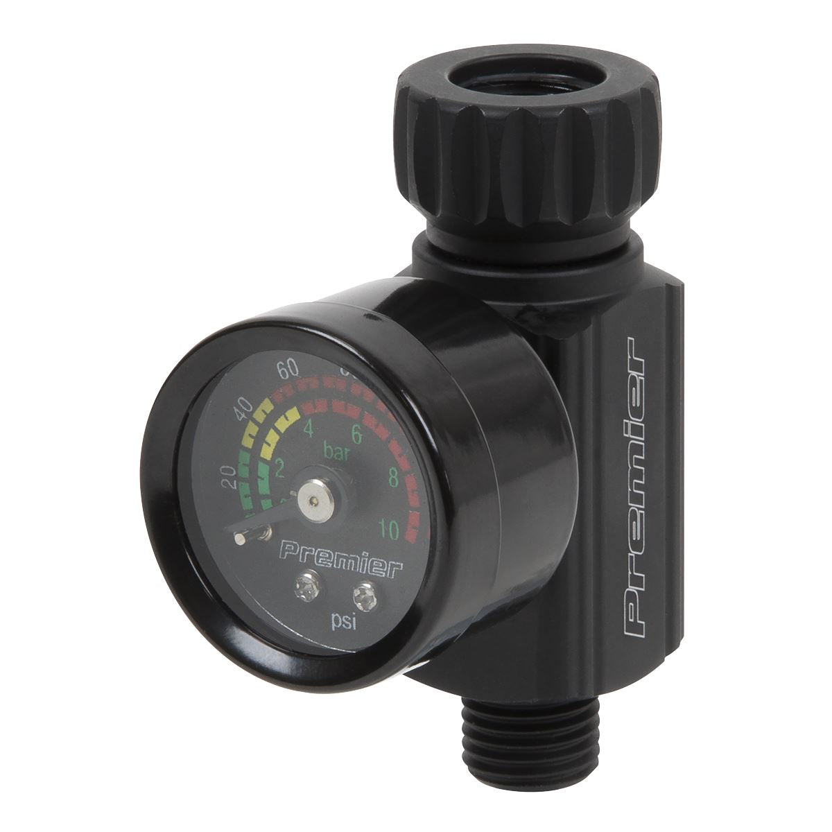 Sealey Premier On-Gun Air Pressure Regulator/Gauge with Glass Lens 