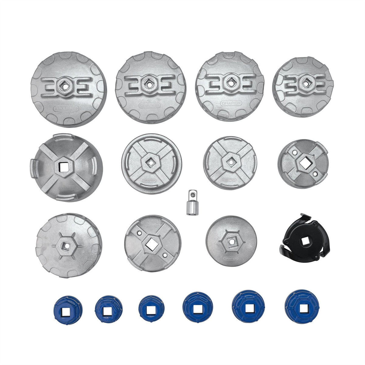 Draper Oil Filter Cap Wrench Set (19 Piece) 27237  White Rose Tools