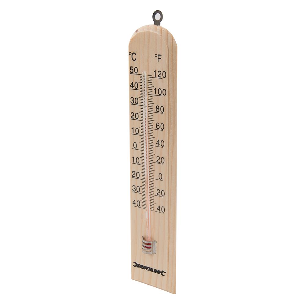 Silverline Wooden Thermometer -40° to +50°C 490745