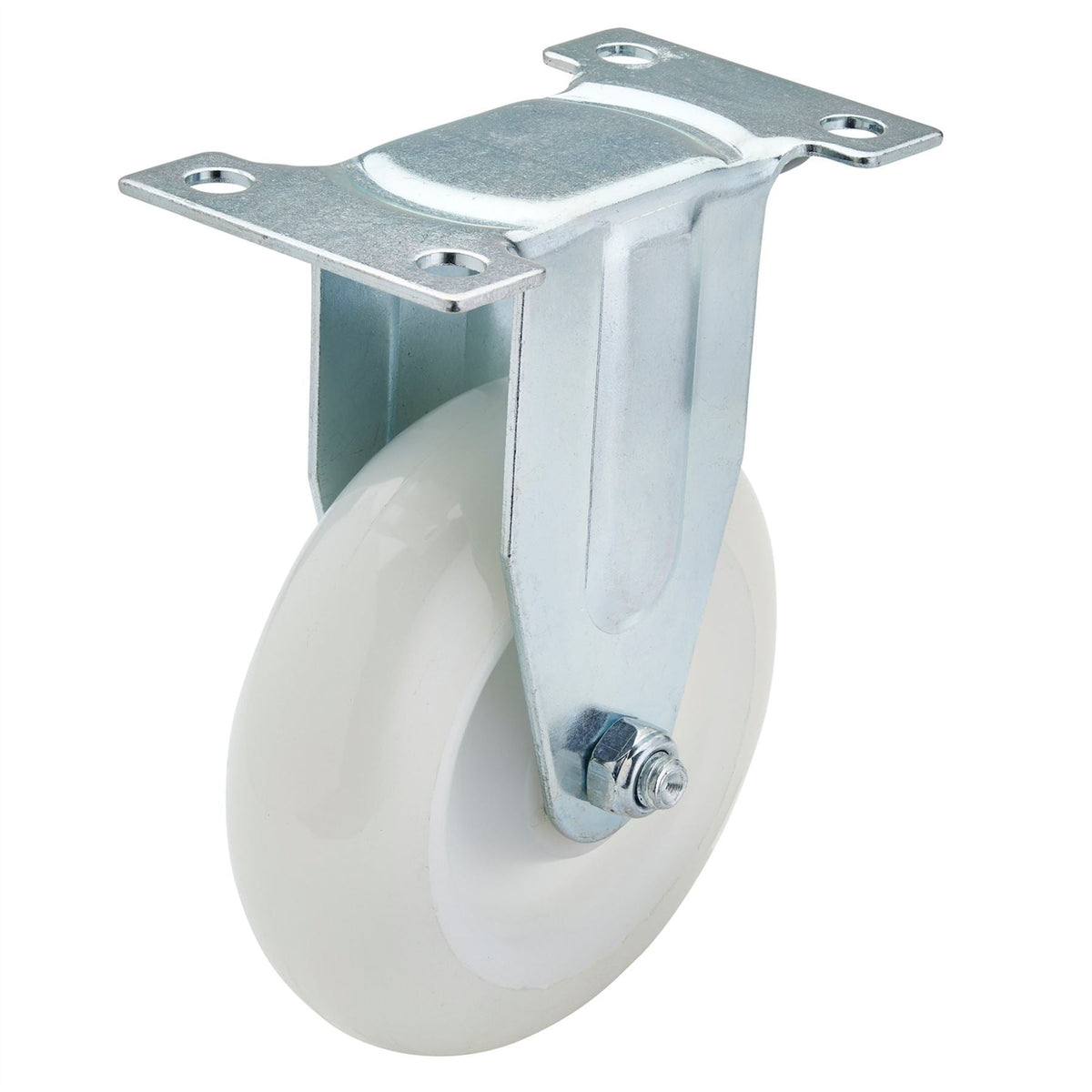 Draper Fixed Plate Fixing Nylon Wheel 100mm Diameter S.W.L. 125kg 65507  White Rose Tools
