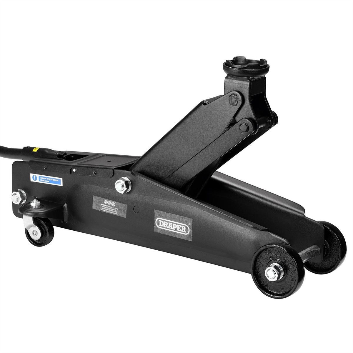 Draper Trolley Jack 3 Tonne Black 27635  White Rose Tools
